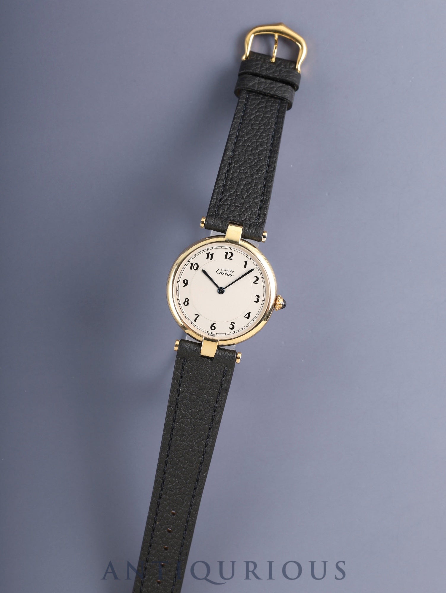カルティエ マスト ヴァンドーム VLC LM 590003 クォーツ Cal.90 SV925 革 純正ピンバックル(GP)アラビア文字盤(SWISS表記)オーバーホール済み