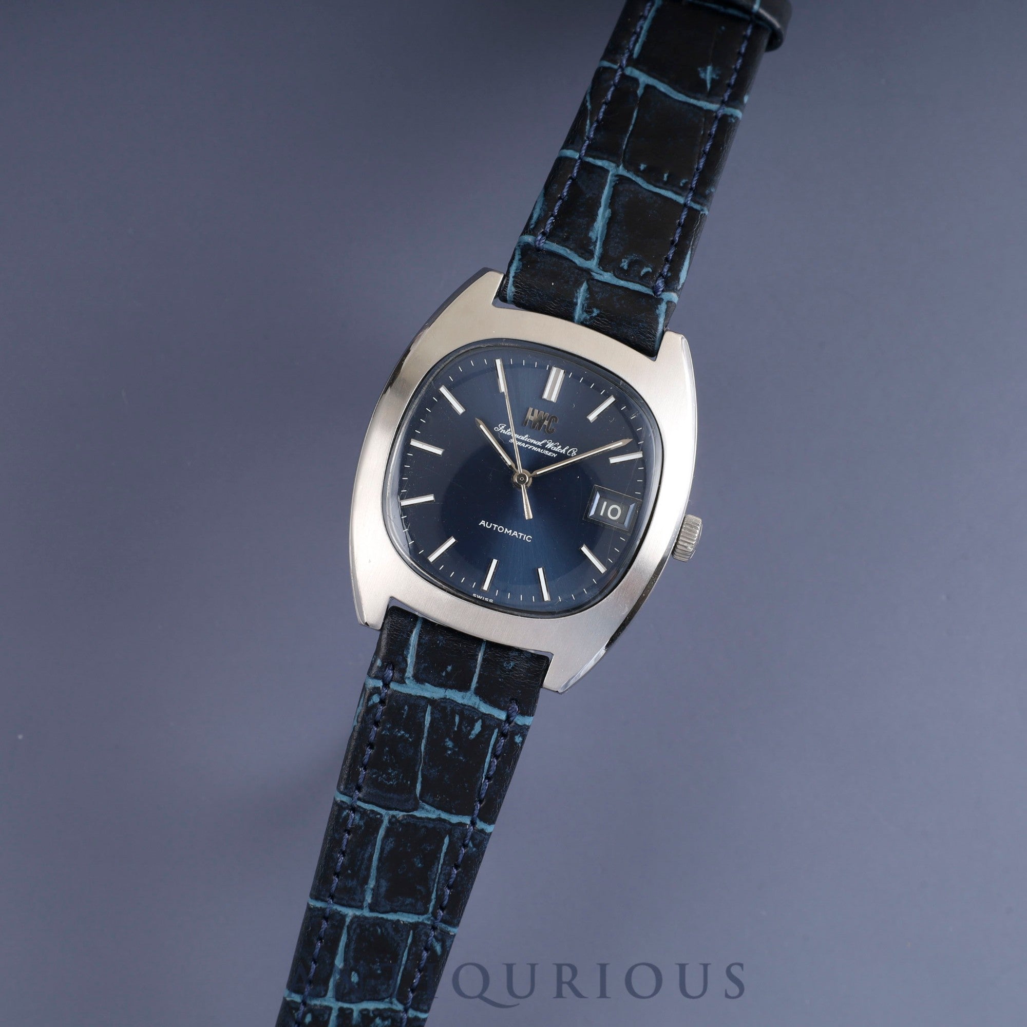 IWC オールドインター シャウハウゼン TVスクリーン 1872 自動巻き Cal.8541B SS 革 社外尾錠(SS) ブルー文字盤 オーバーホール済み アイダブリュシー