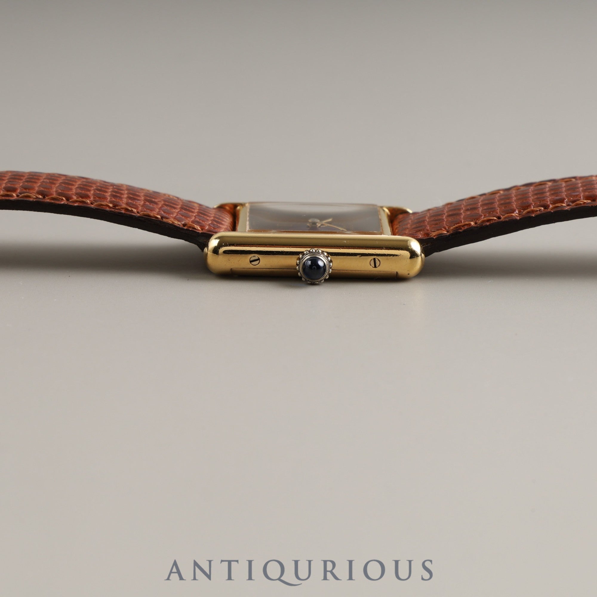 Cartier Must Tank SM Manual winding SV925 Genuine belt Genuine buckle (GP) Mahogany dial