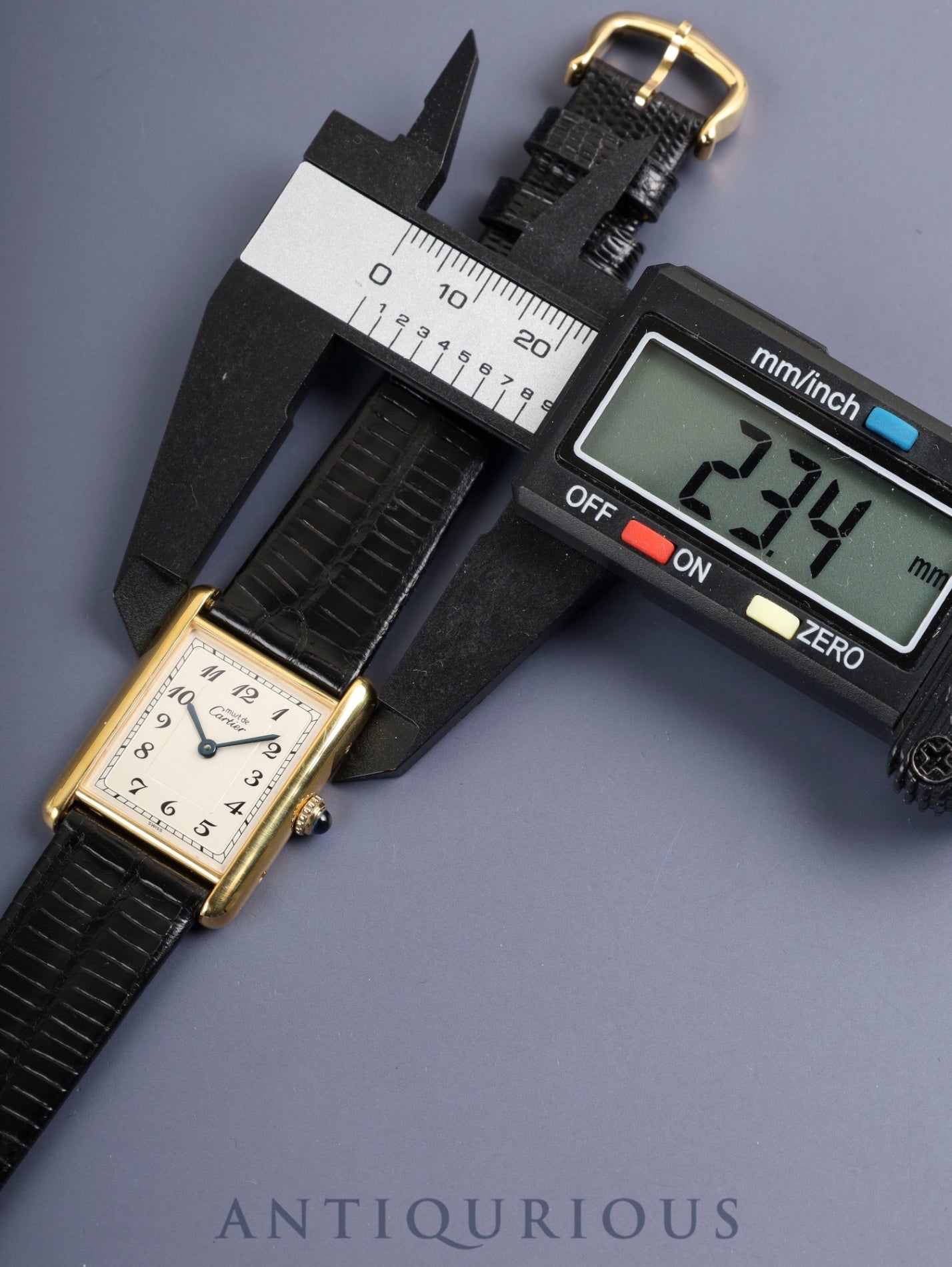 Cartier Must Tank LM 590005 Quartz Cal.90 SV925 Leather Original Pin Buckle (GP) Arabic Dial (SWISS marking) Overhauled Polished