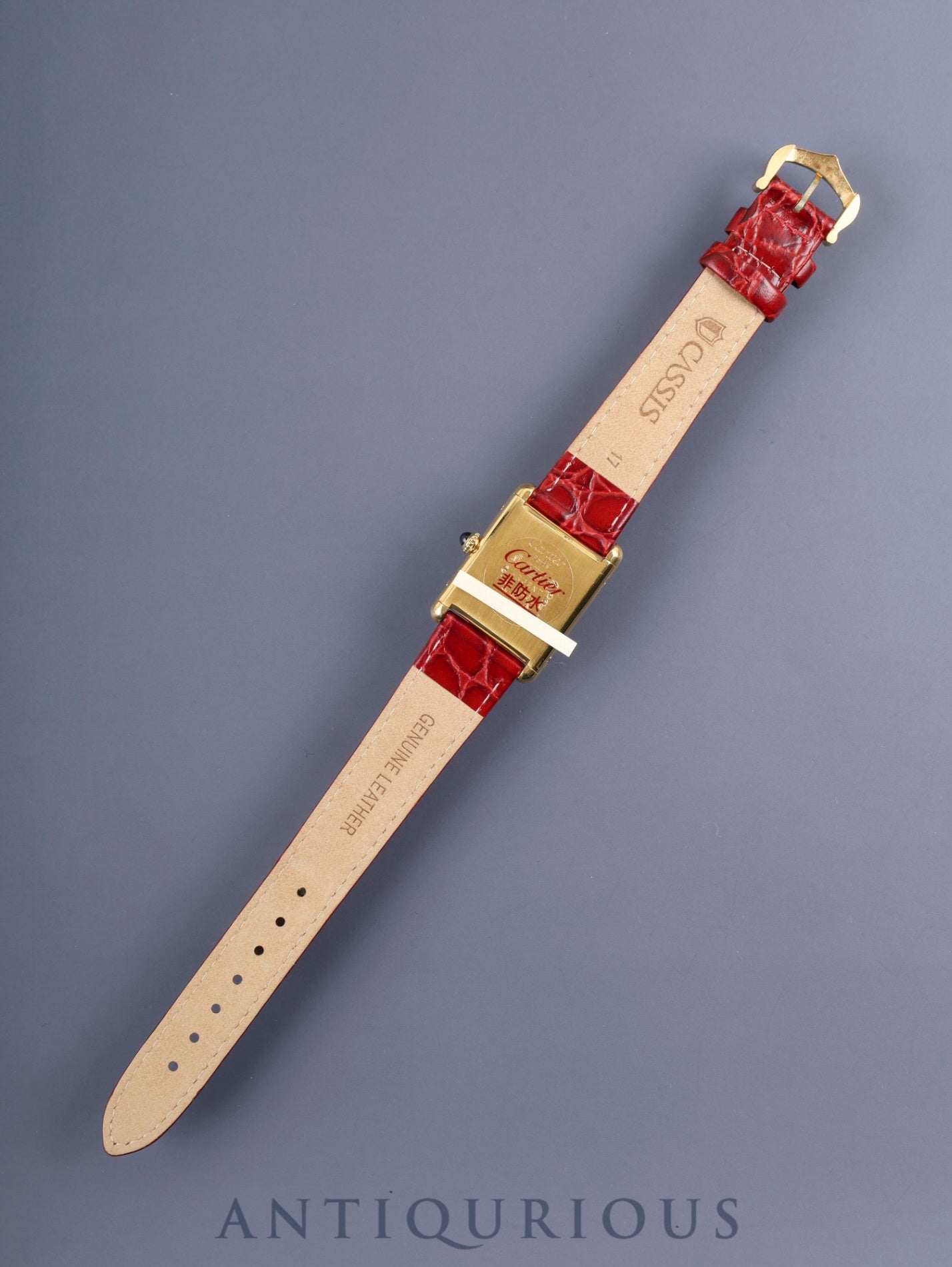 カルティエ マストタンク LM 手巻き SV925 革 純正尾錠(GP) コーラル文字盤(SWISS MADE表記) カルティエブティックにてコンプリートサービス済み 新品仕上げ済み