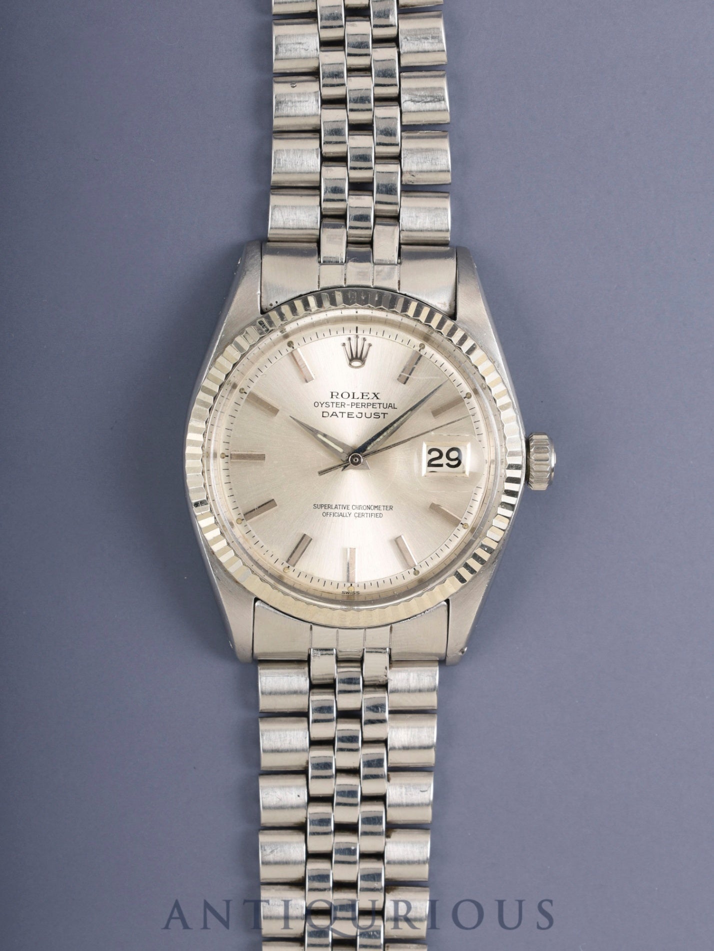 ロレックス デイトジャスト 1601 自動巻き Cal.1560 SS/WG SS シルバー文字盤 95番(1963年)オーバーホール済み