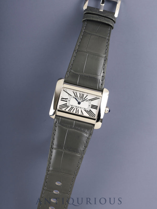 カルティエ タンク ディヴァン LM W6300655 / 2600 クォーツ Cal.690 SS 純正革ベルト 純正ピンバックル(SS) シルバーローマン文字盤 オーバーホール済み