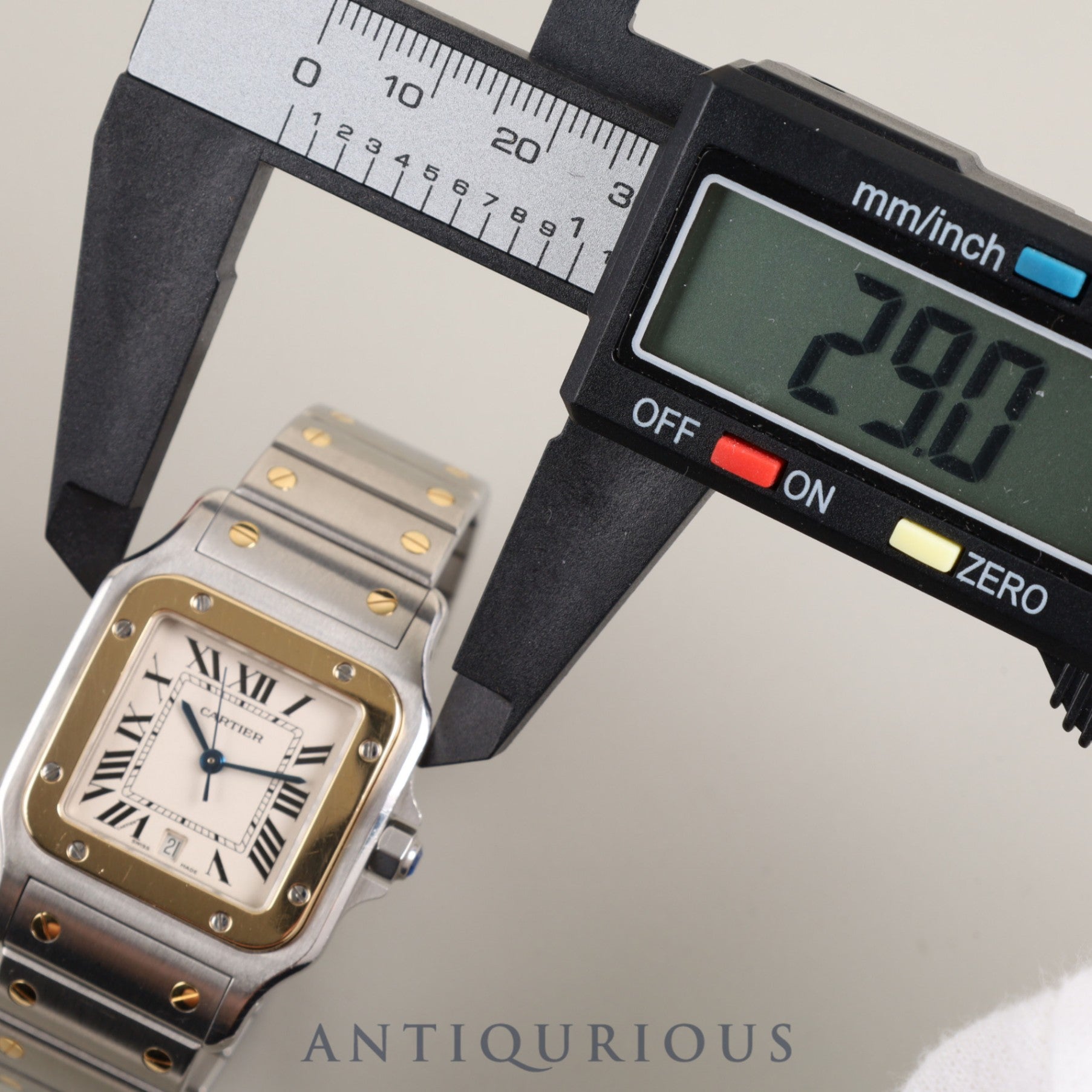 Cartier Santos Galbee LM W20011C4 / 1566 Quartz Cal.687 SS/YG SS/YG Ivory Dial Box Overhauled