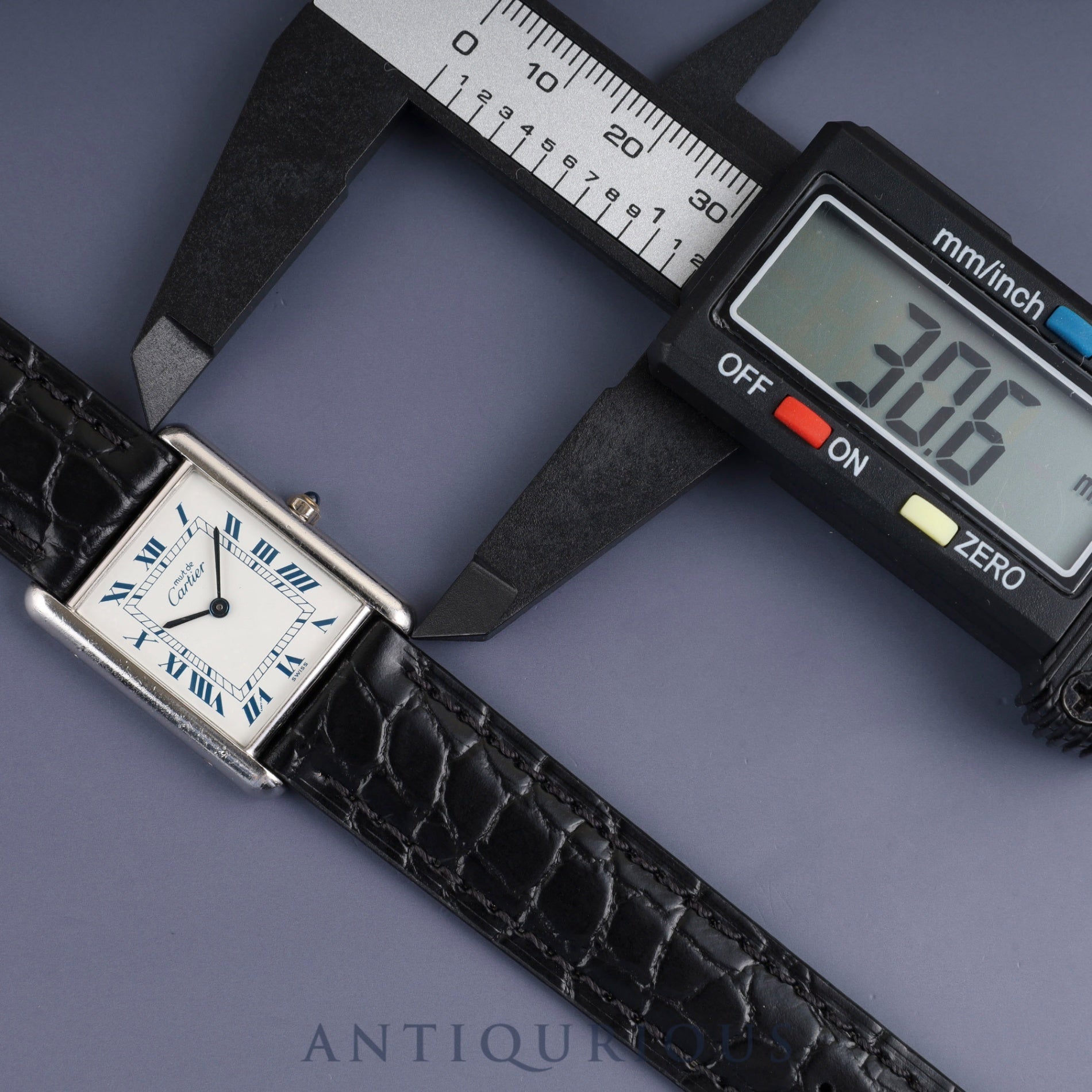 カルティエ マストタンク LM 681006 クォーツ Cal.81 SV925 革 純正尾錠(SS) ホワイトローマン文字盤 オーバーホール済み