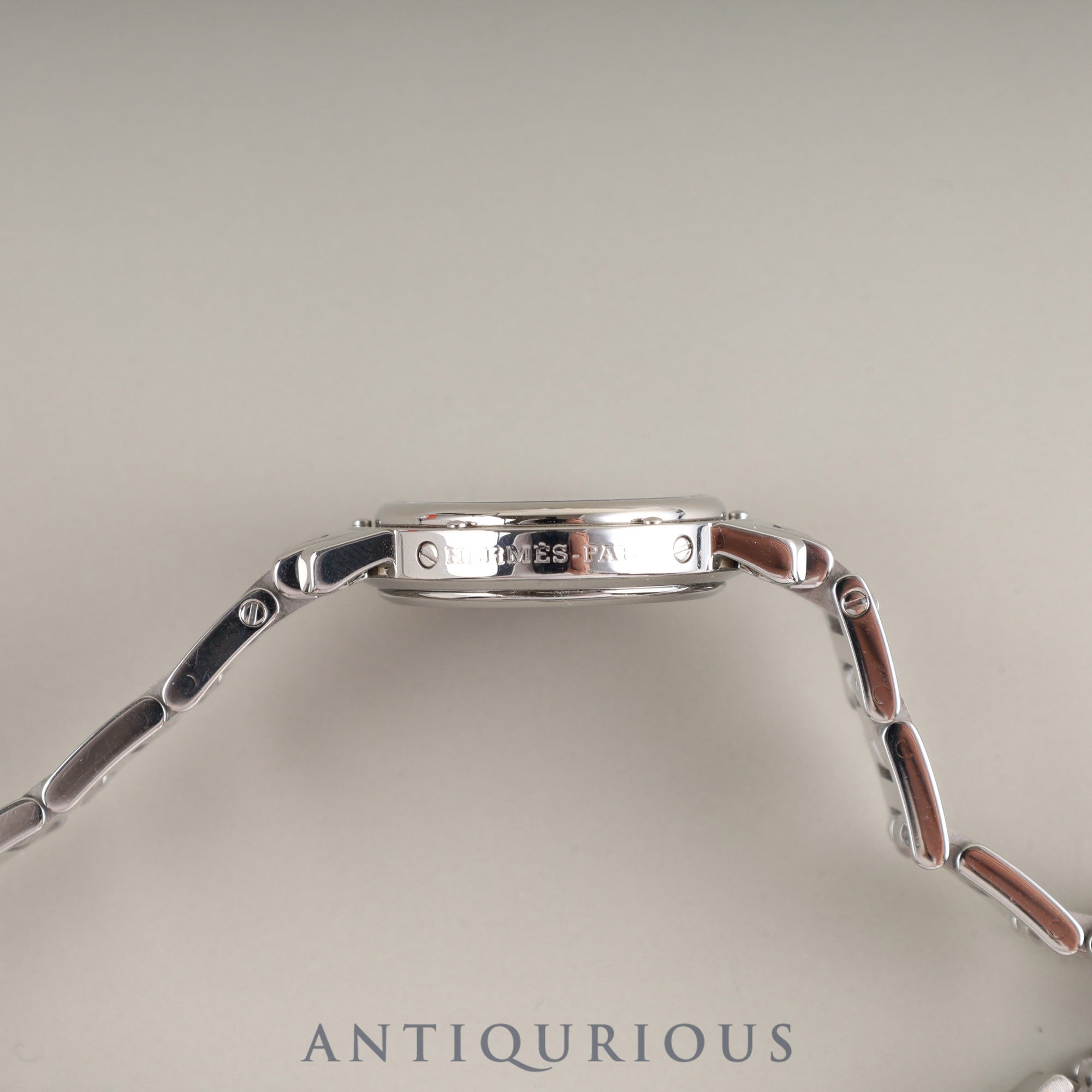 エルメス クリッパー CL4.210 クォーツ SS SS ブルーアラビア文字盤 箱 保証書(2002年)オーバーホール済み