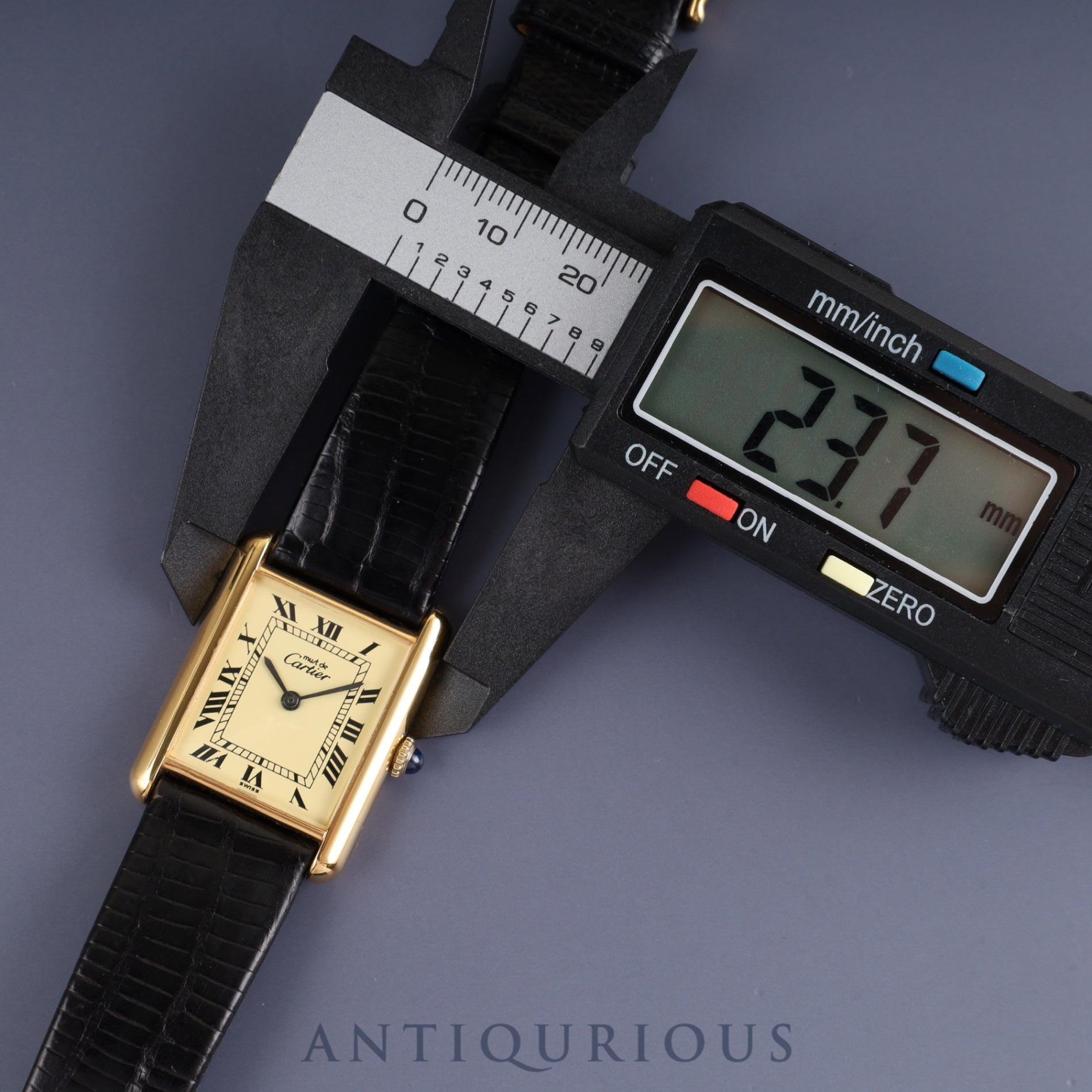 カルティエ マストタンク LM 手巻き Cal.78-1 SV925 革 純正尾錠(GP) アイボリーローマン文字盤 オーバーホール済み