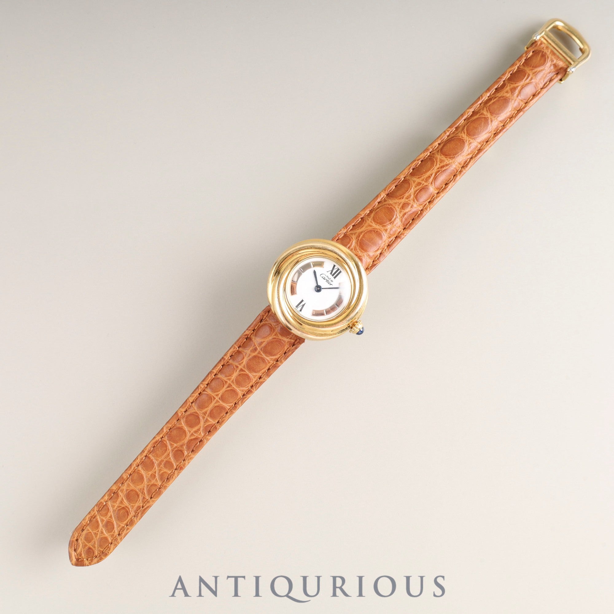 Cartier Must Trinity W1010744 / 2735 Quartz Cal.157 SV925 Leather Genuine D Buckle (GP) Trinity Dial Overhauled