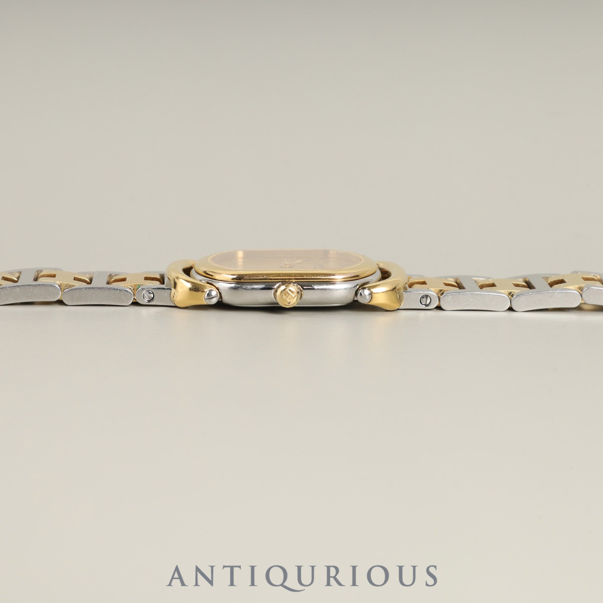 エルメス ラリー 77.03 クォーツ Cal.976.001 SS/GP SS/GP ゴールド文字盤 ケース オーバーホール済み