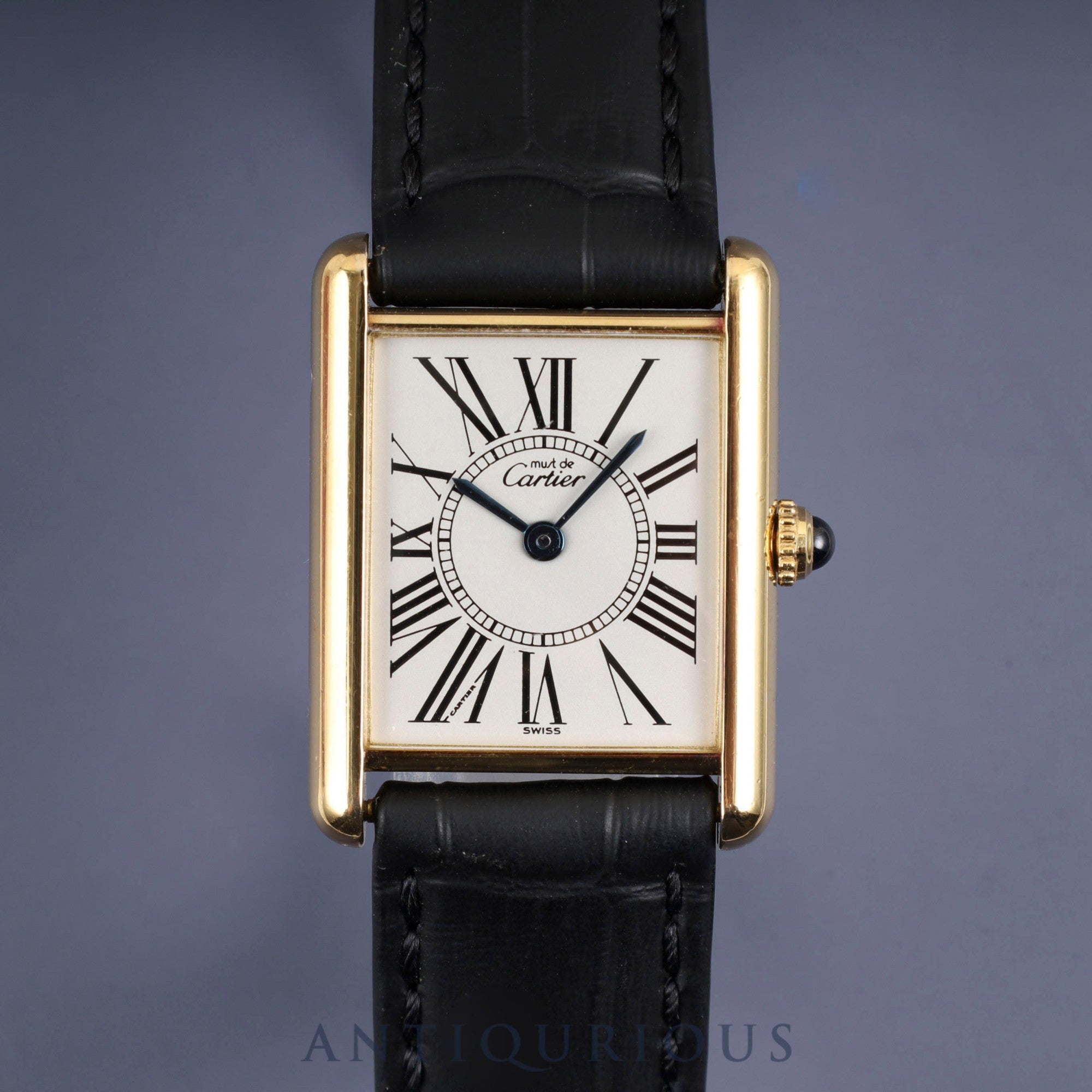 カルティエ マストタンク LM W1005654/590005 クォーツ Cal.90 SV925 革 純正尾錠(GP)オパラン文字盤 箱 冊子 保証書 (1996年)オーバーホール済み