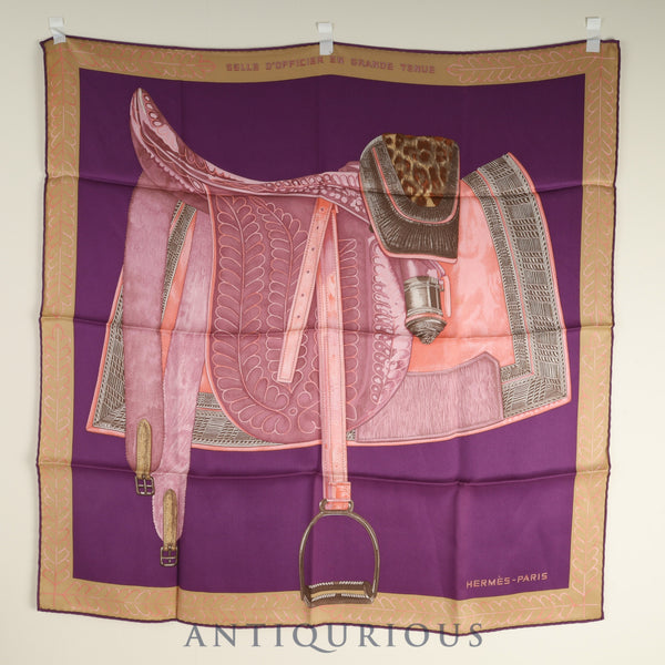 エルメス スカーフ カレ70 士官鞍の礼装 SILK100%