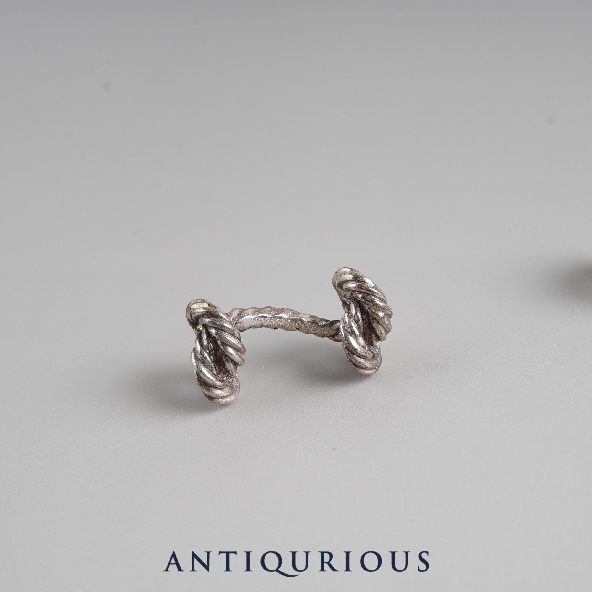 Hermes Cufflinks Rope Motif SV925 Vintage