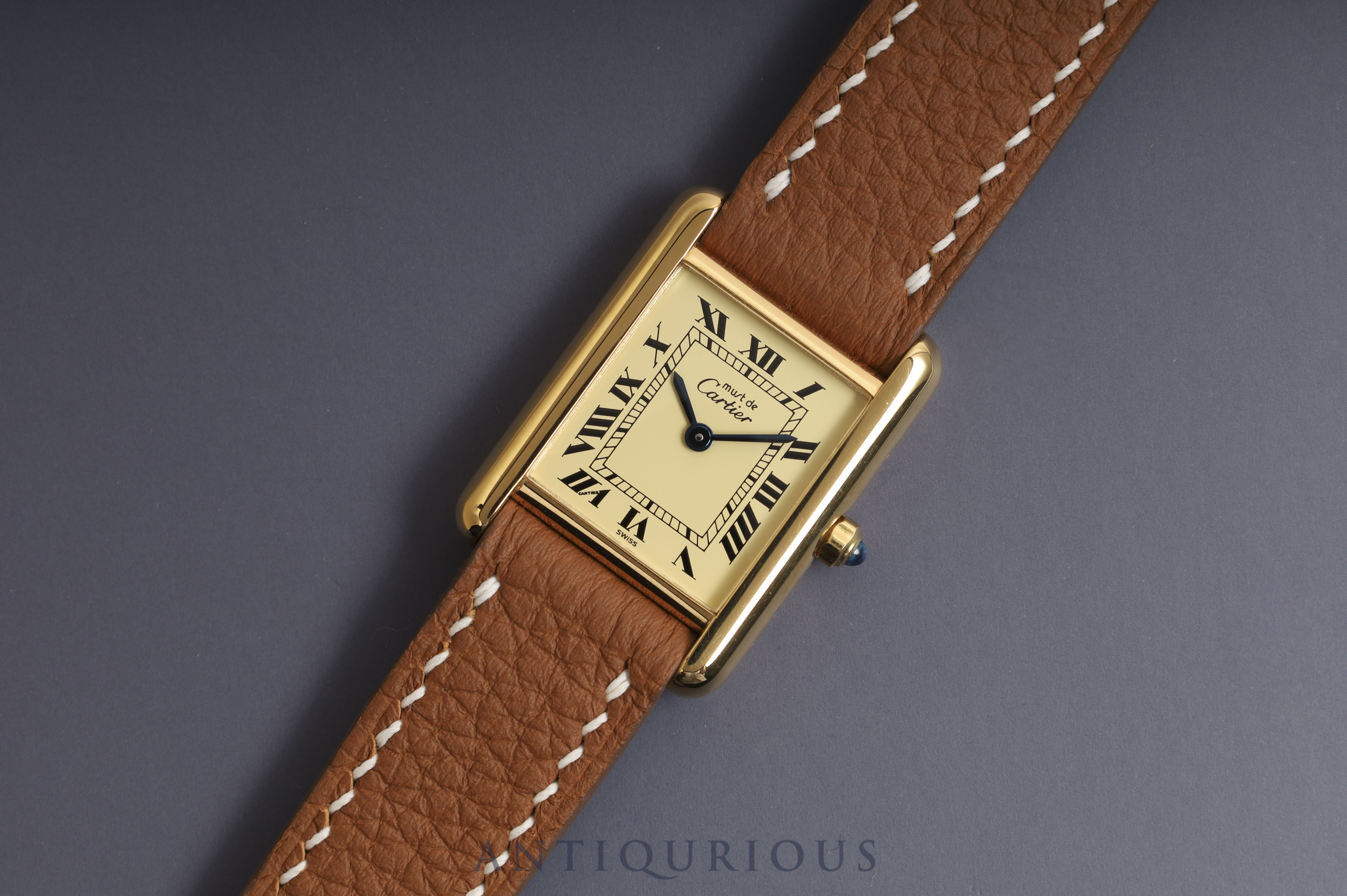 Cartier Must Tank SM QZ Ivory Roman Dial