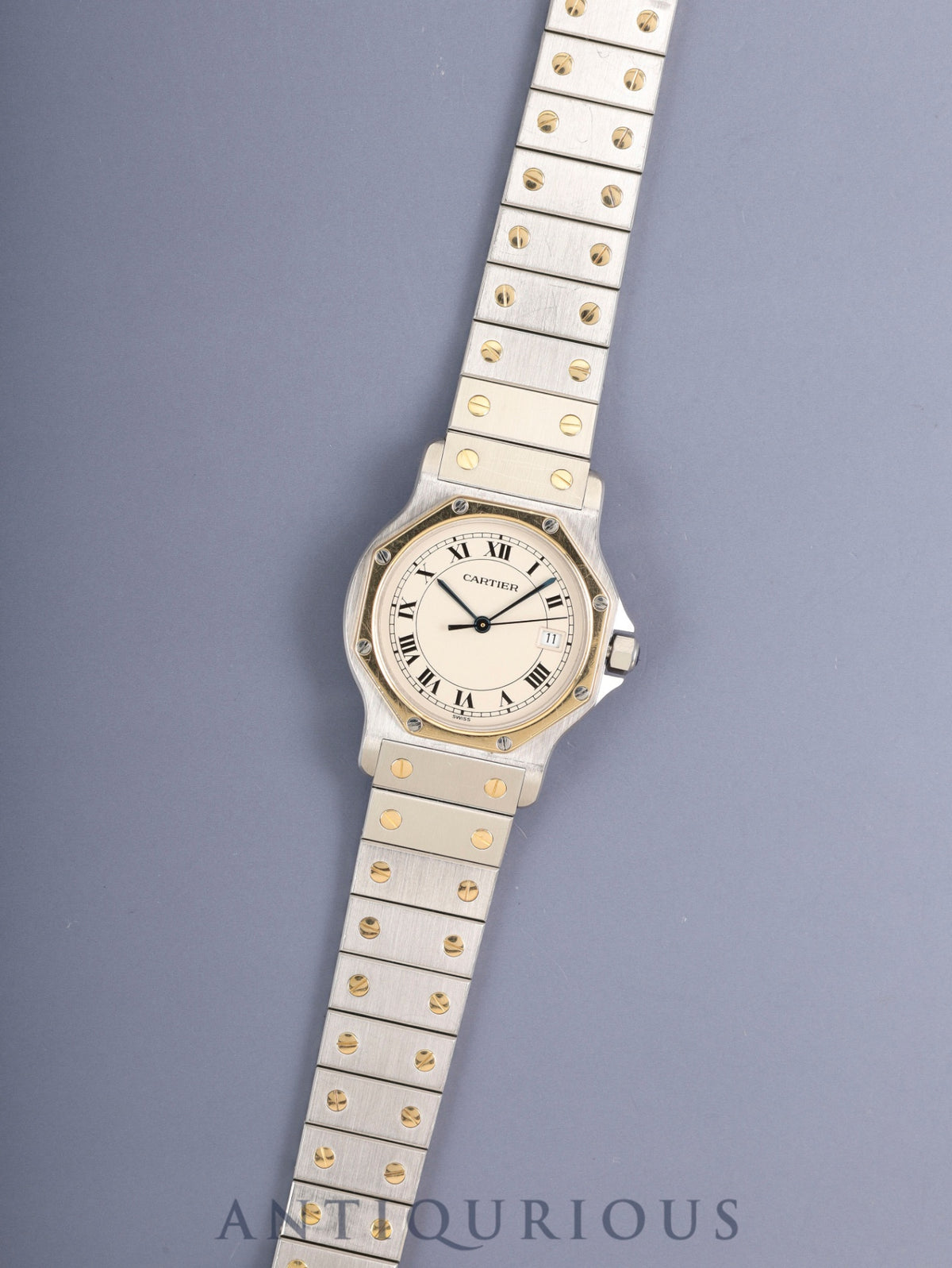 Cartier Santos Octagon LM W2001583 / 187902 Quartz Cal.67 SS/YG SS/YG Ivory Roman dial (SWISS表記) Overhauled