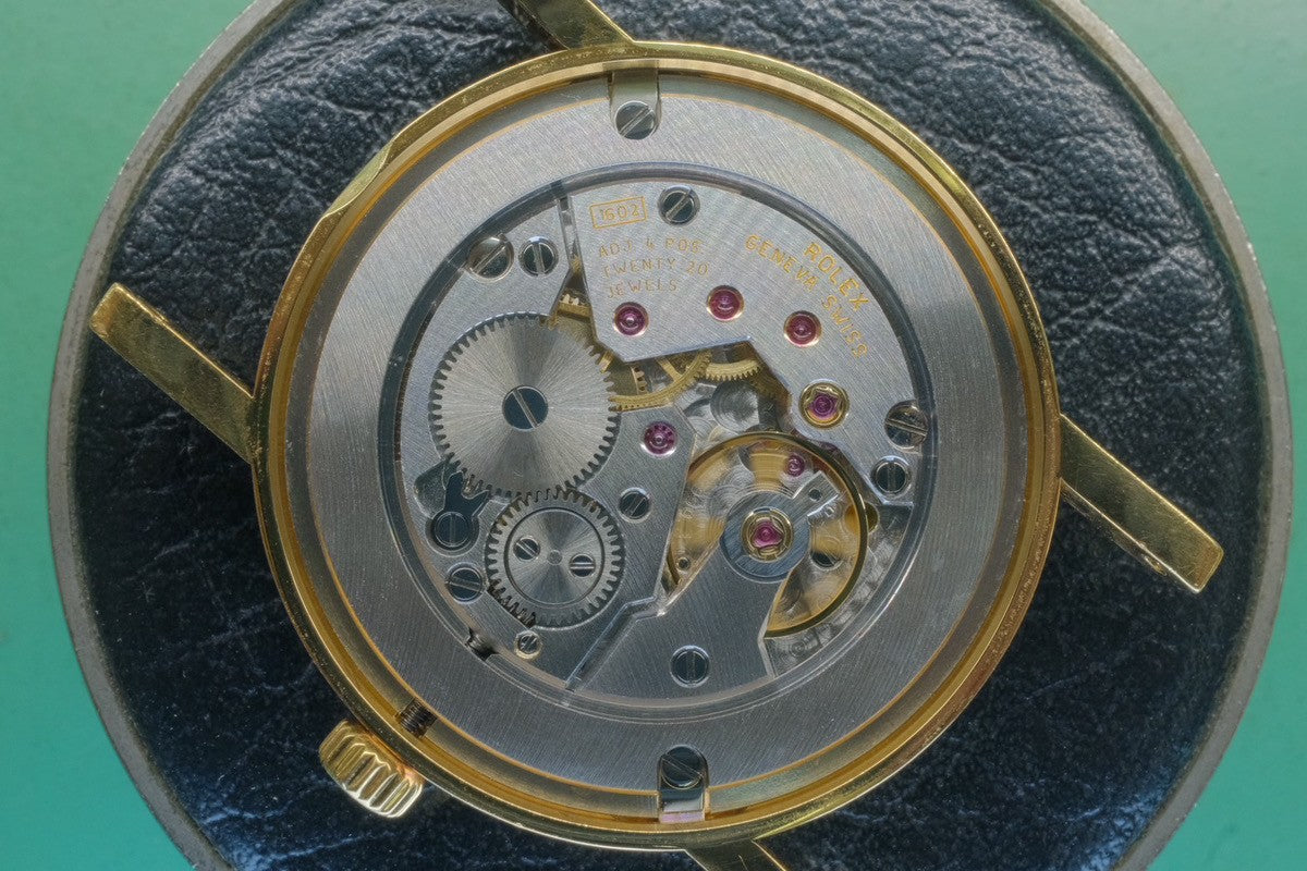 Rolex Cellini 5115/8 Manual Winding Caliber 1600 750 Leather Genuine Buckle (750) Black Dial Warranty (Personalized, 201?) International Service Warranty (2015) Repair Details (2015) Booklet Overhauled