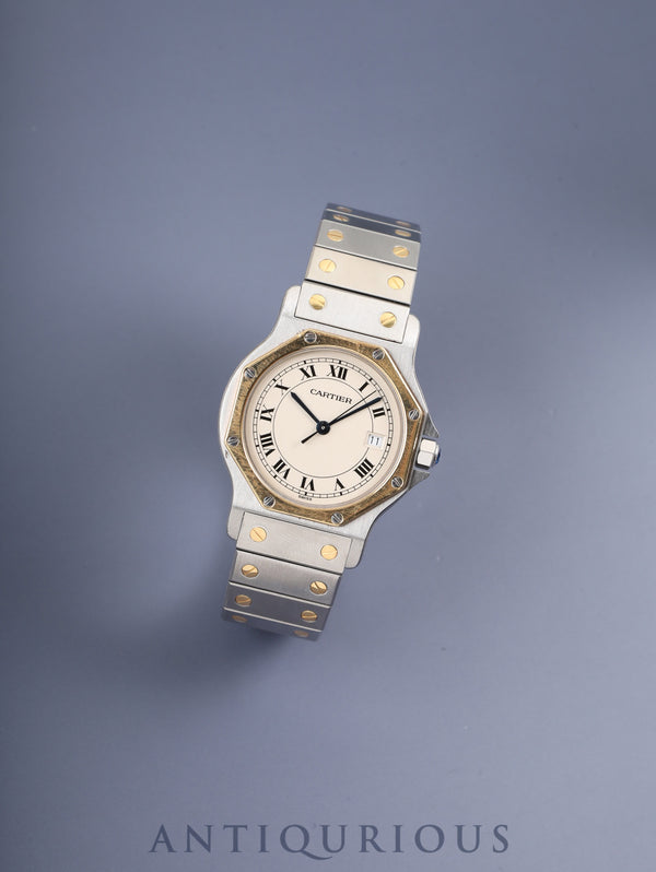 カルティエ サントス オクタゴン LM W2001583 / 187902 クォーツ Cal.687 SS×YG SS×YG アイボリーローマン文字盤 オーバーホール済み