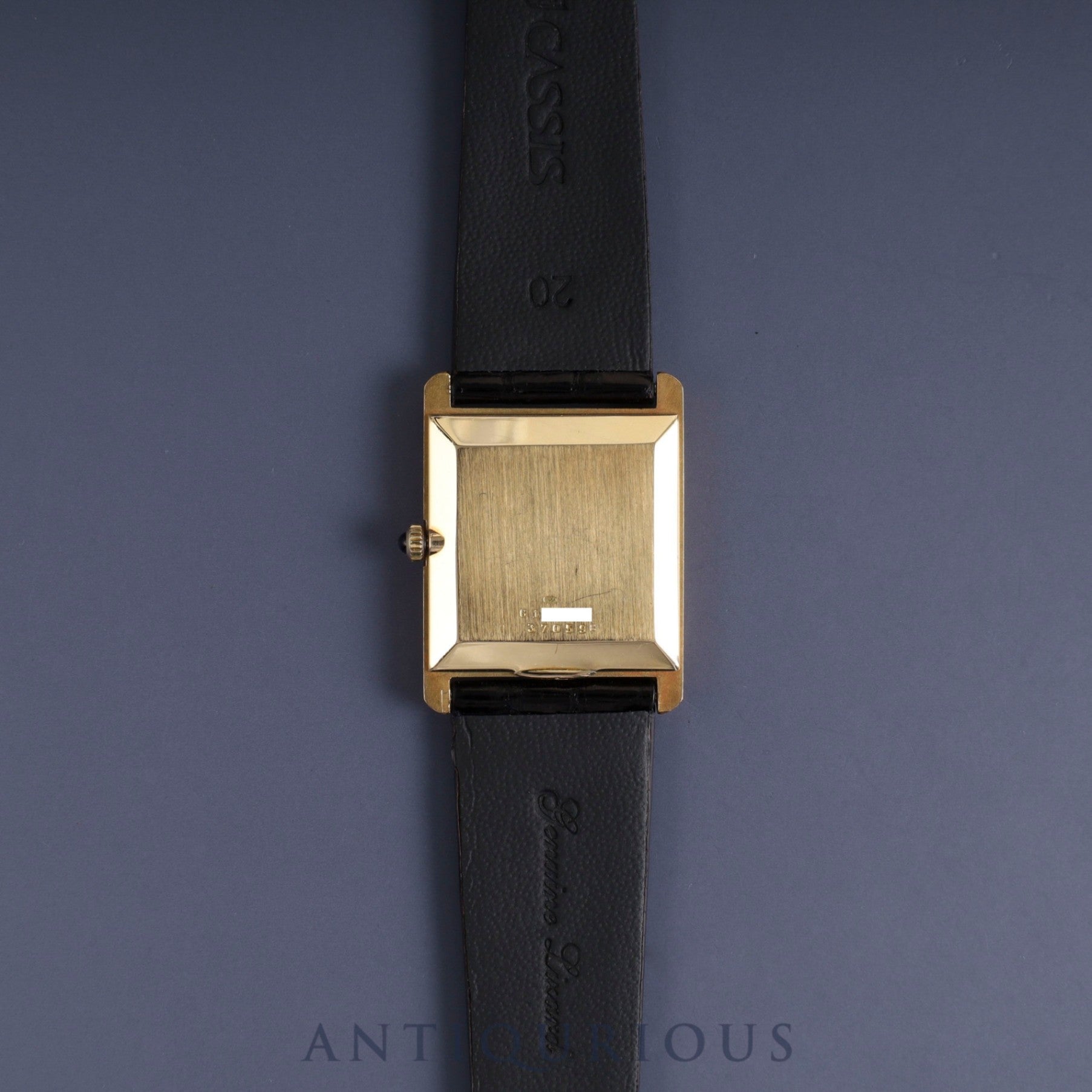 Baume & Mercier Rectangular 37059 (B) Manual winding Cal.8M775 750 Leather Genuine buckle (GP) Black (onyx) dial Overhauled