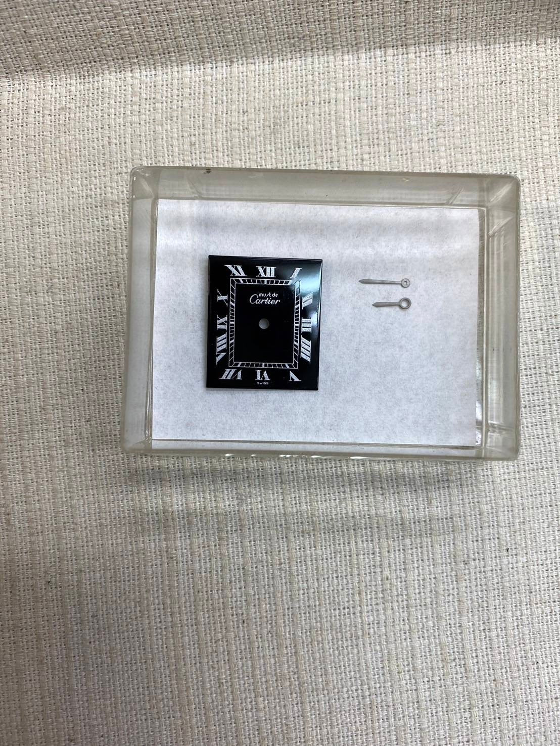 Cartier Must Tank LM Manual winding Cal.78-1 SV925 Leather Genuine buckle (GP) Black Roman dial Overhauled