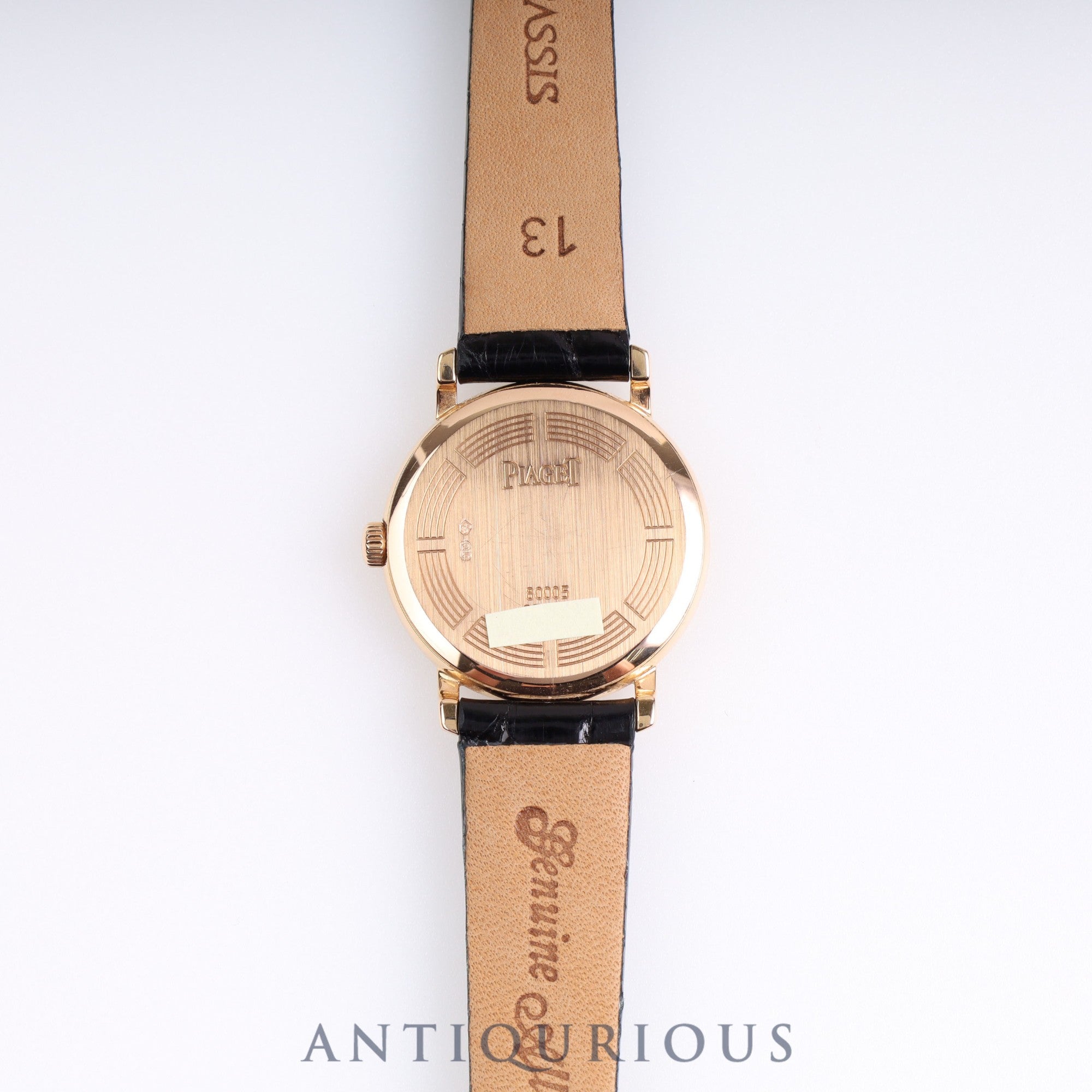 ピアジェ ラウンド 80005 クォーツ PG 革 純正尾錠(750)グレー文字盤 24.5mm