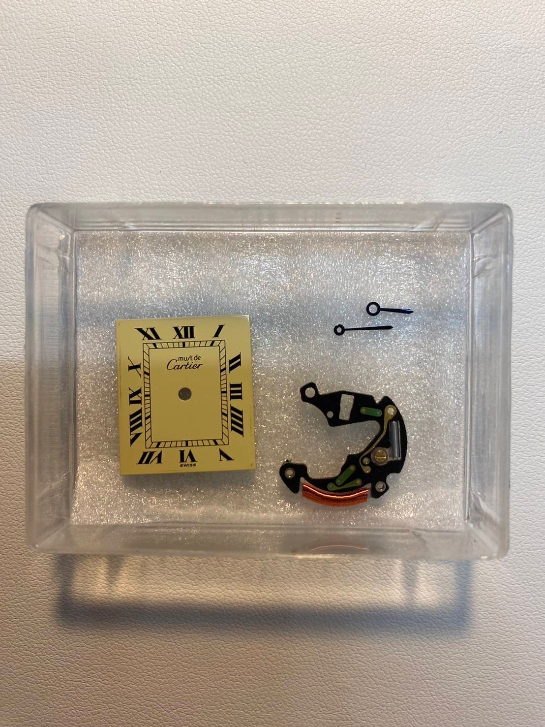 Cartier Must Tank LM W1002753 / 590005 Quartz Cal.90 SV925 Leather Genuine Buckle (GP) Roman Ivory Dial Mid 1980s - 1994 Overhauled