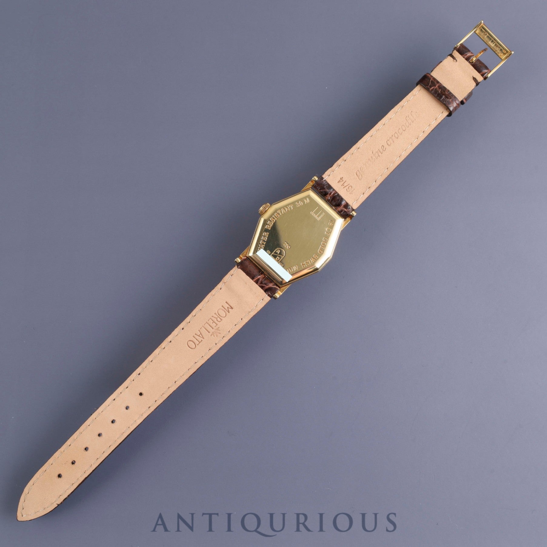 Dunhill Centenary Octagon 100th Anniversary Model Hand-wound Cal.- 750 Leather Genuine Buckle (750) Silver Dial Box Warranty (unsigned) Limited to 250 pieces Overhauled