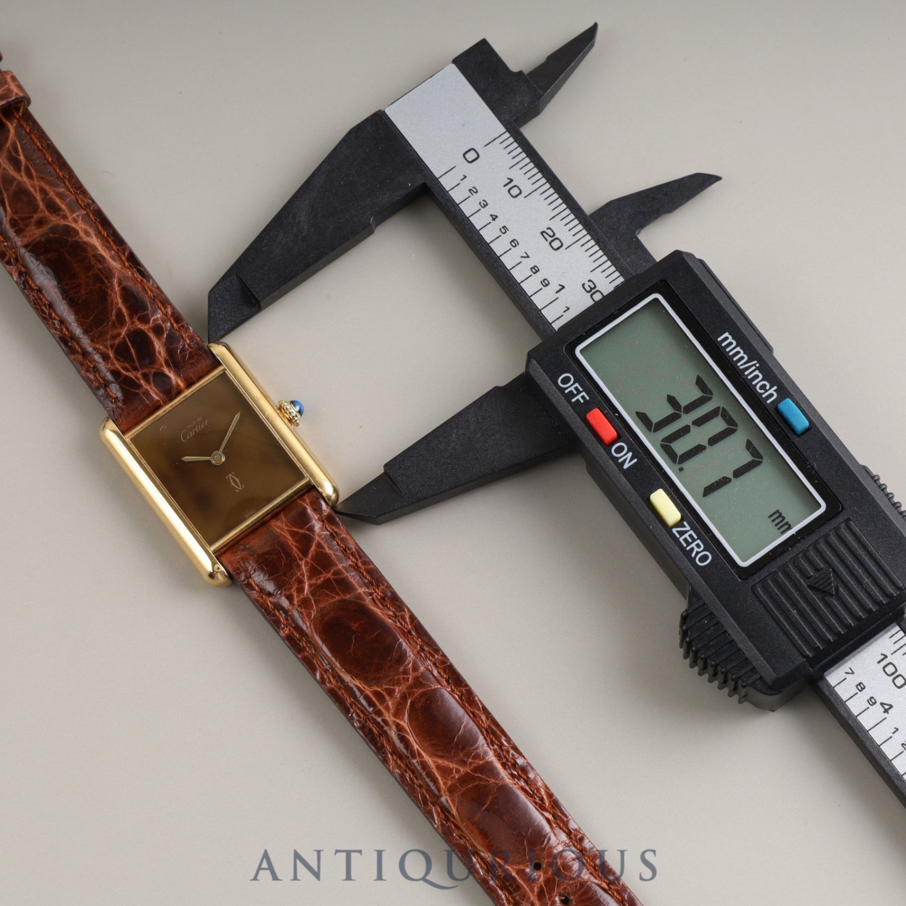 Cartier Must Tank LM Manual winding 925 Leather Genuine buckle (GP) Brown mahogany dial 1983 International lifetime warranty Cartier boutique complete service