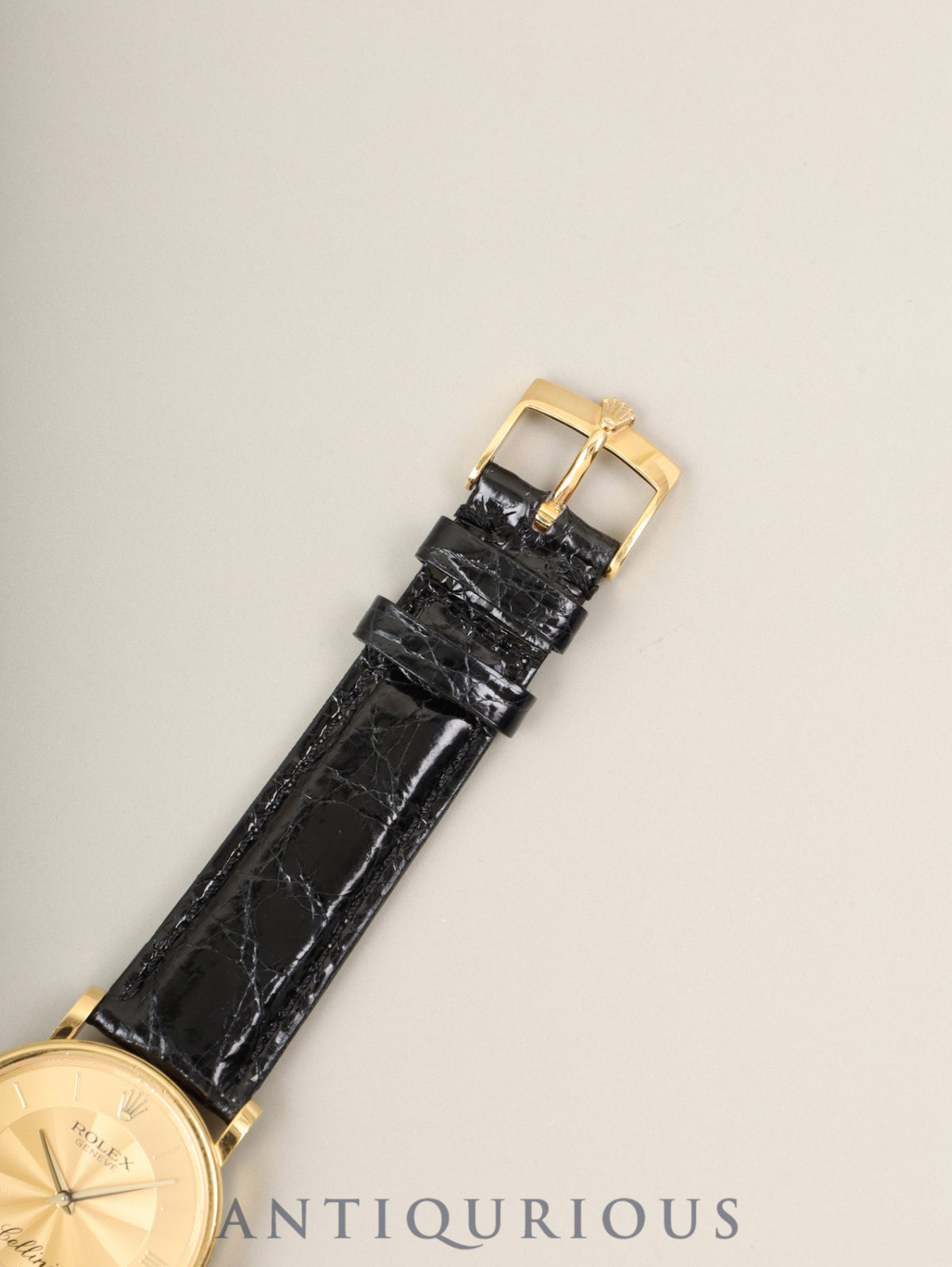 ロレックス チェリーニ 5115/8 手巻き Cal.1602 750YG 革 純正ピンバックル(750YG)シャンパン文字盤(SWISS MADE表記)箱 カードケース 保証書(2016年)オーバーホール済み