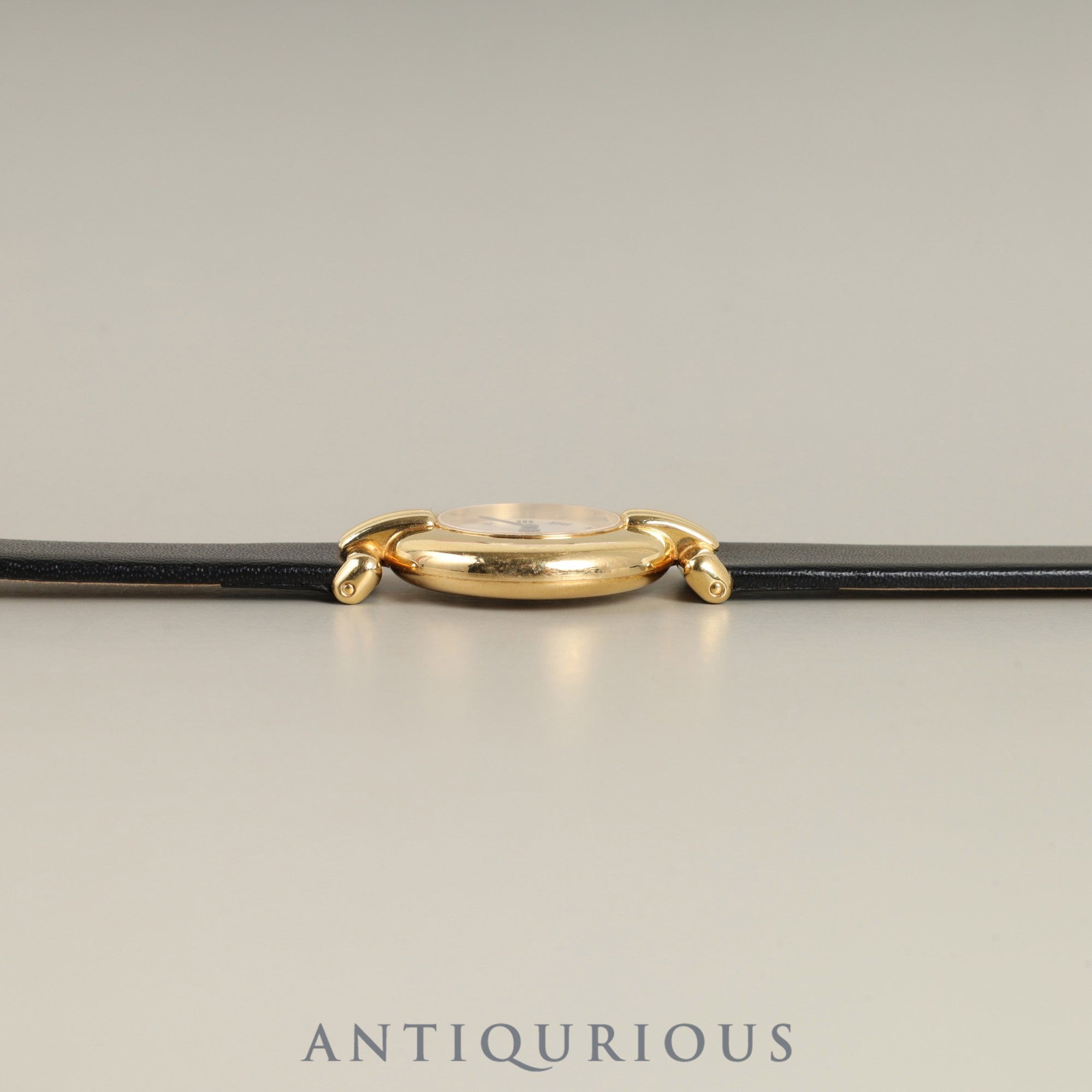 Cartier Corise 881095 Quartz Caliber 81 18K Leather Strap with Genuine GP Buckle Ivory Roman Dial Overhauled