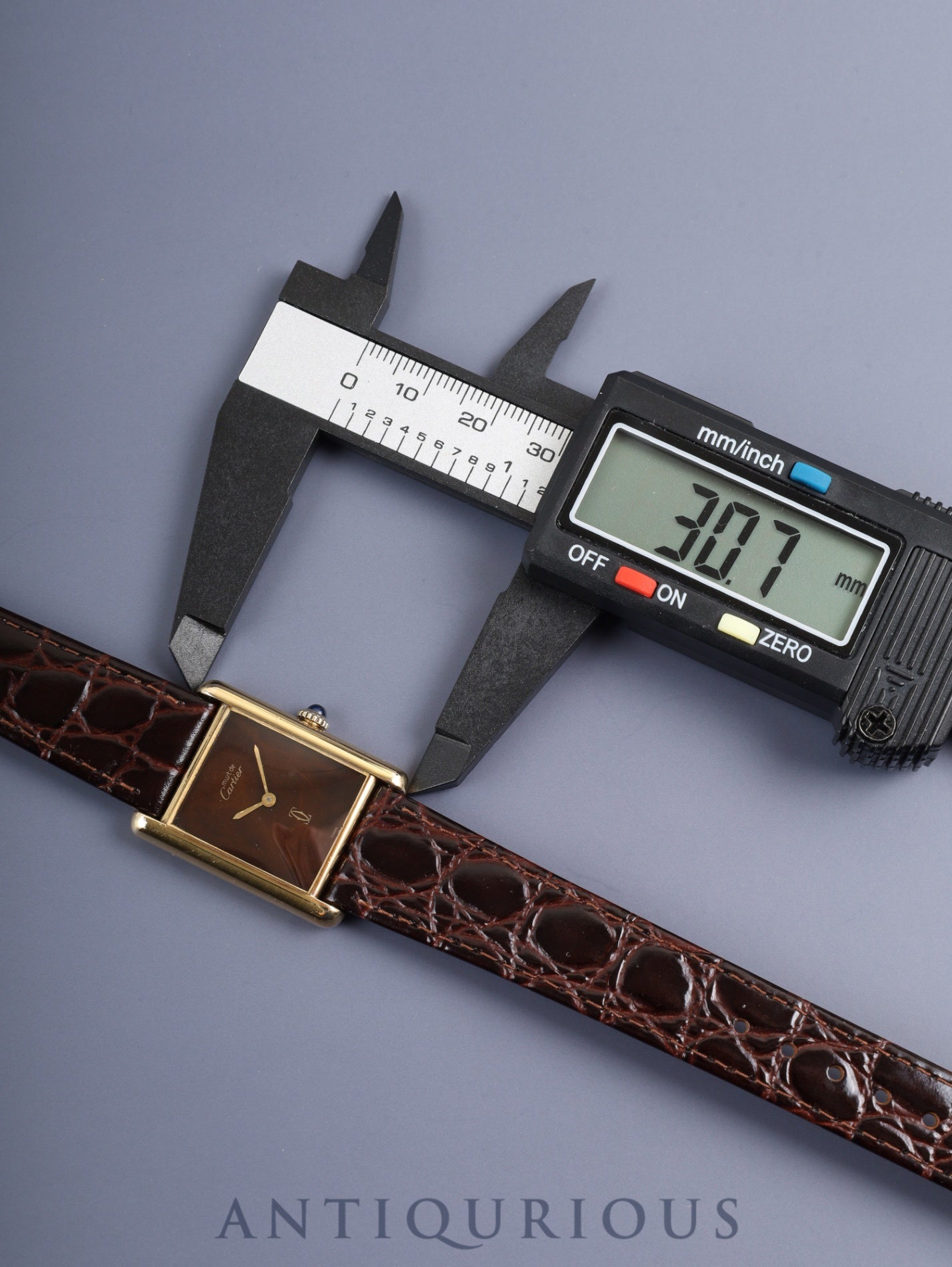 カルティエ マストタンク LM 手巻き Cal.78-1 SV925 革 純正尾錠(GP)マホガニー文字盤(SWISS表記)1976年頃~1980年代初期頃 オーバーホール済み