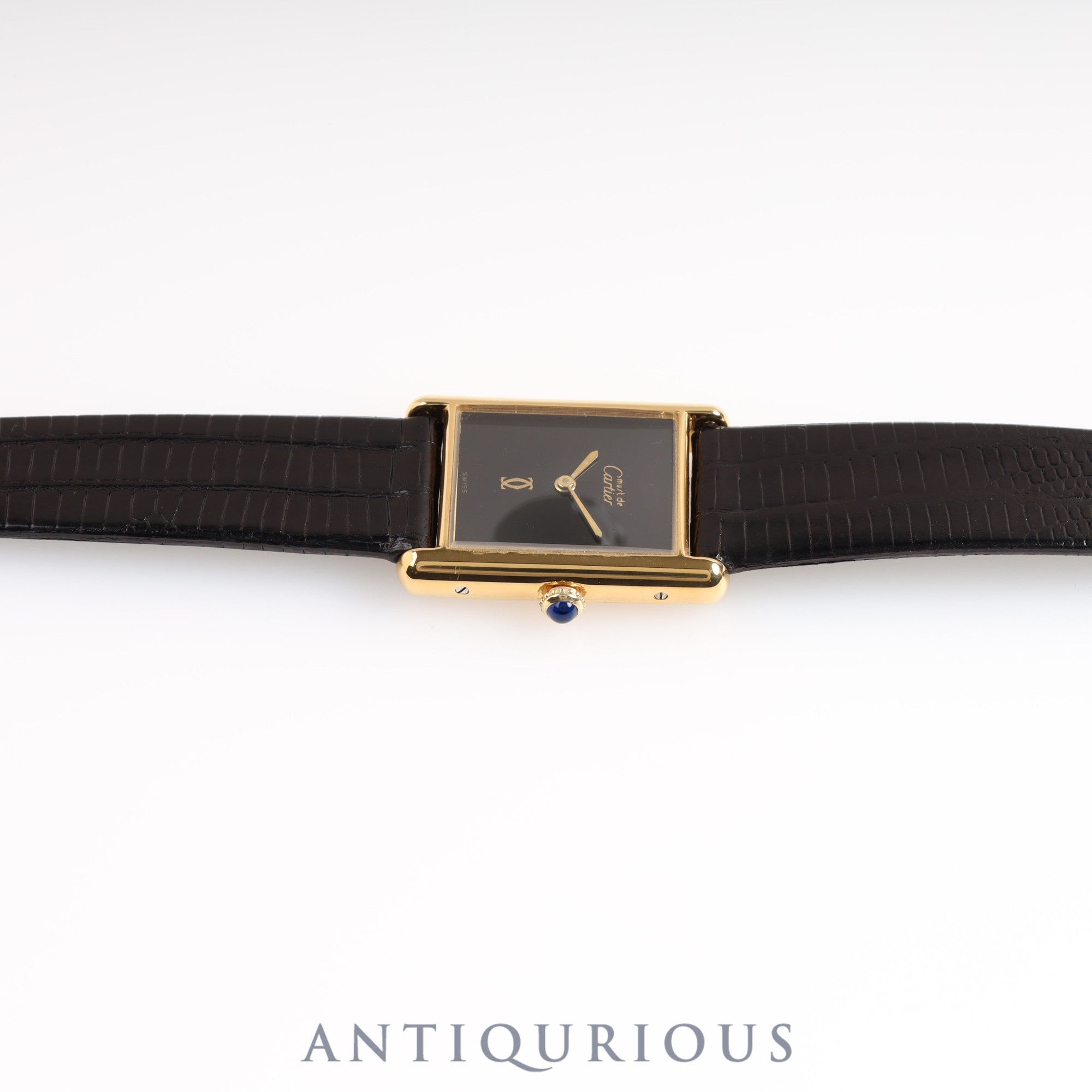 Cartier Must Tank LM Manual Winding No Index Onyx Dial