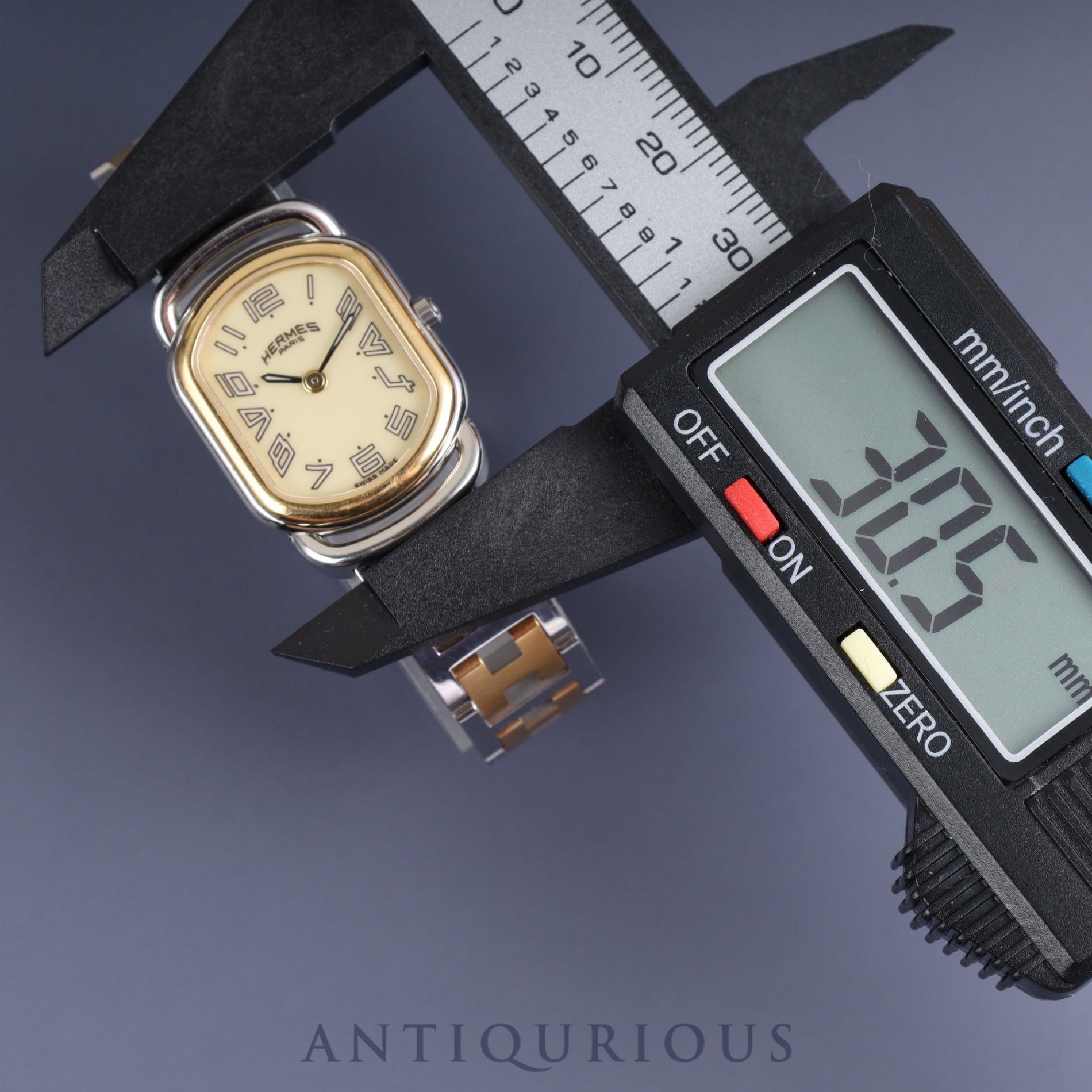 Hermes Rally RA1.220 Quartz Cal.976.001 SS/GP SS/GP Ivory dial Warranty (2014, personal name, memo included) Overhauled