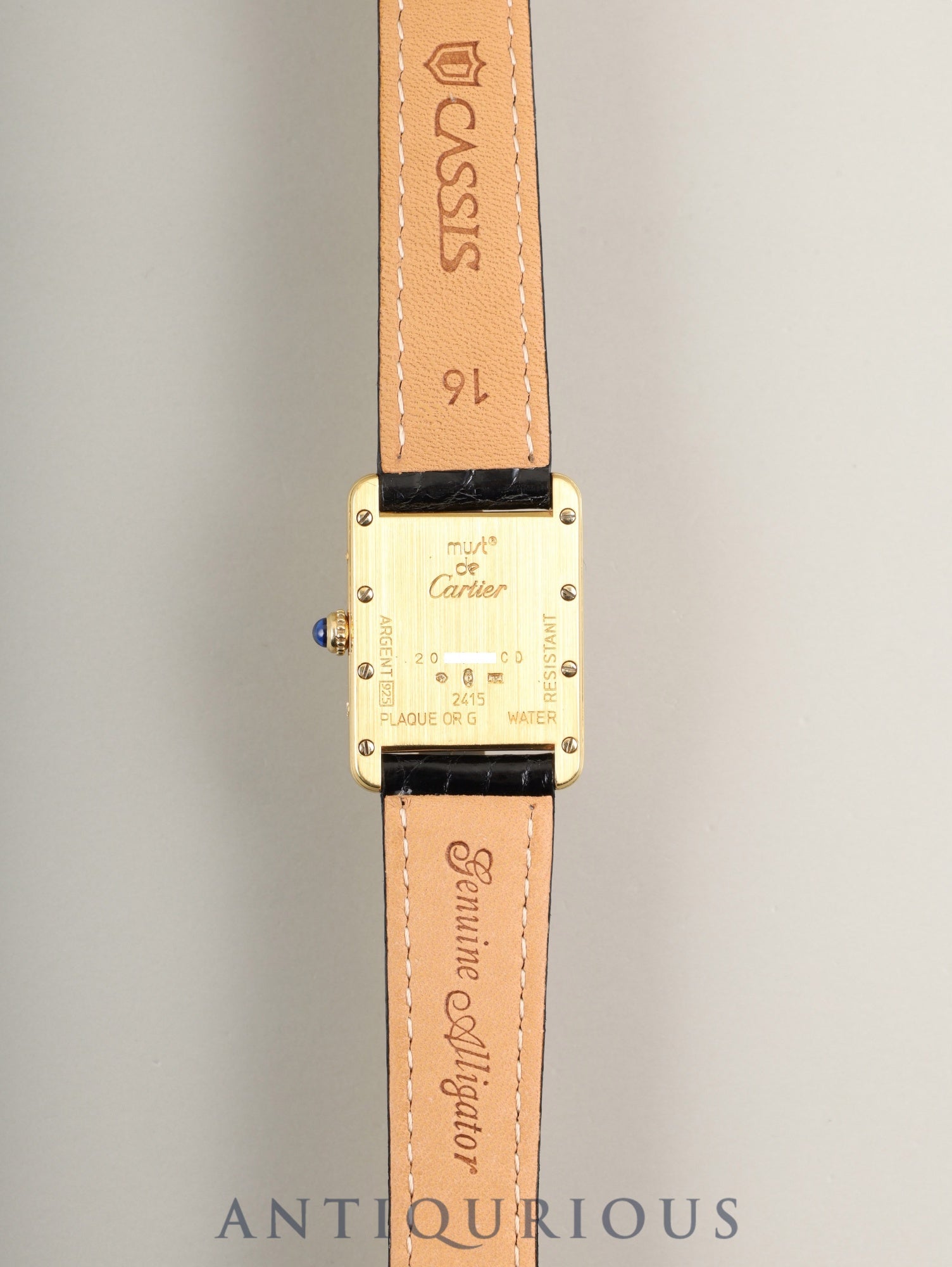 カルティエ マストタンク MM W1013654 / 2415 クォーツ Cal.057 SV925 革 純正Dバックル(GP) ホワイト飛びローマン文字盤(SWISS MADE表記) 新品仕上げ済み オーバーホール済み
