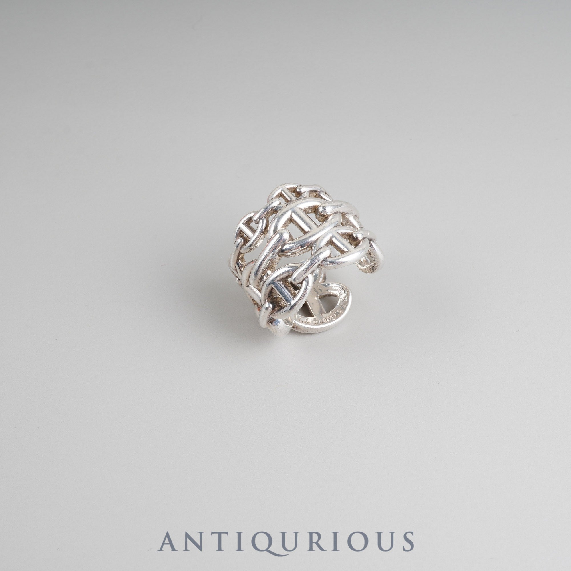 Hermès Chaine d'Ancre Enchaine GM Ring, Sterling Silver, #56, 22 Years Engraved