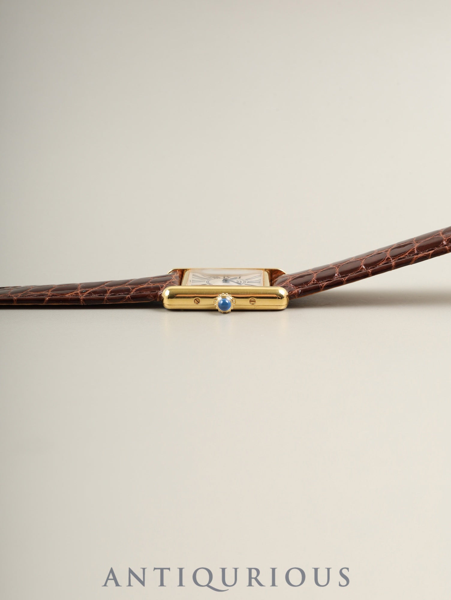 Cartier Must Tank SM 5057001 Quartz SV925 Leather Genuine D-Buckle (GP) Oparan Dial (SWISS marking) Polished, Complete Service by Cartier Boutique