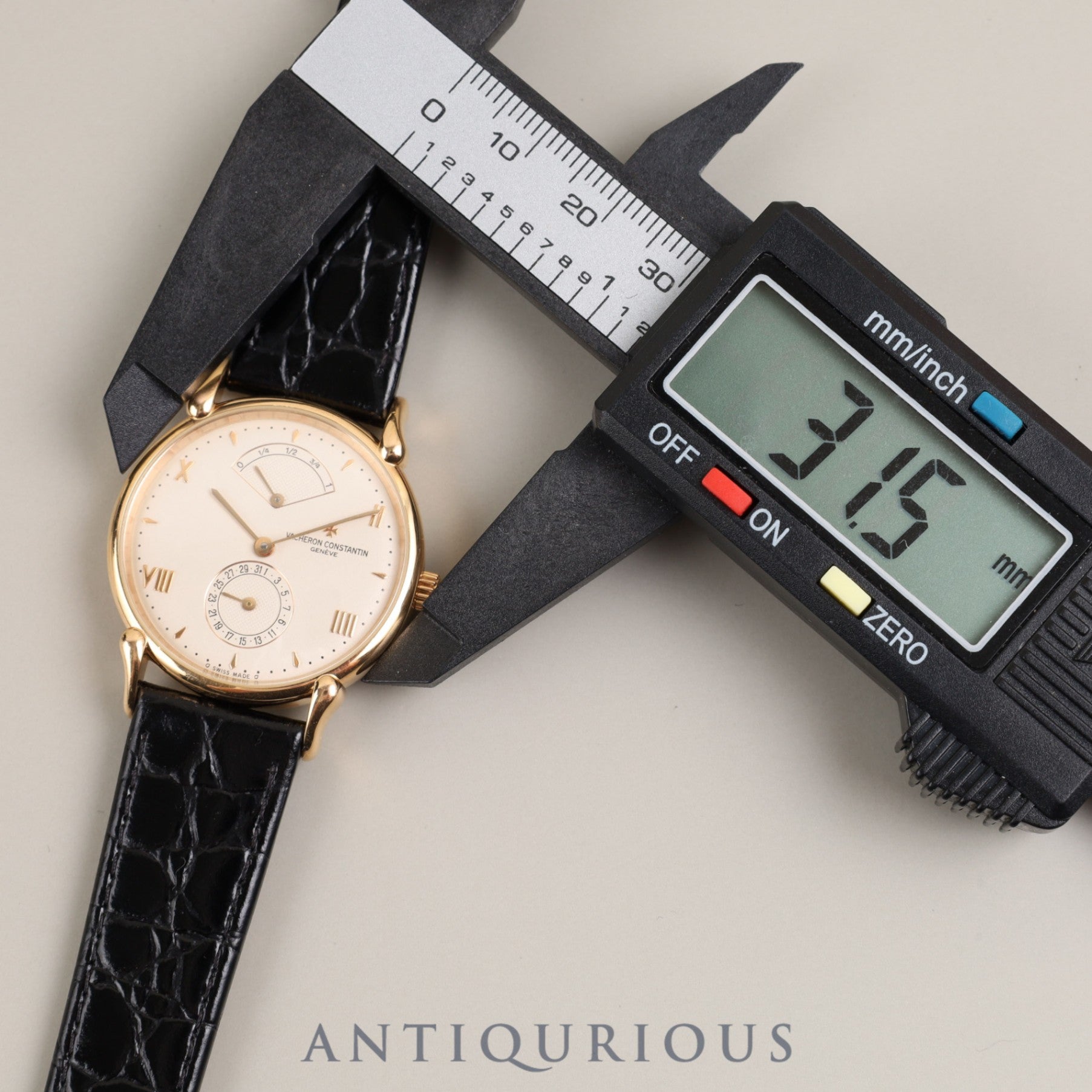 Vacheron Constantin Tour de Ile 48100/000R-3 Automatic Caliber 1190 750PG Leather Strap with Genuine Buckle (750PG) Ivory Dial Overhauled