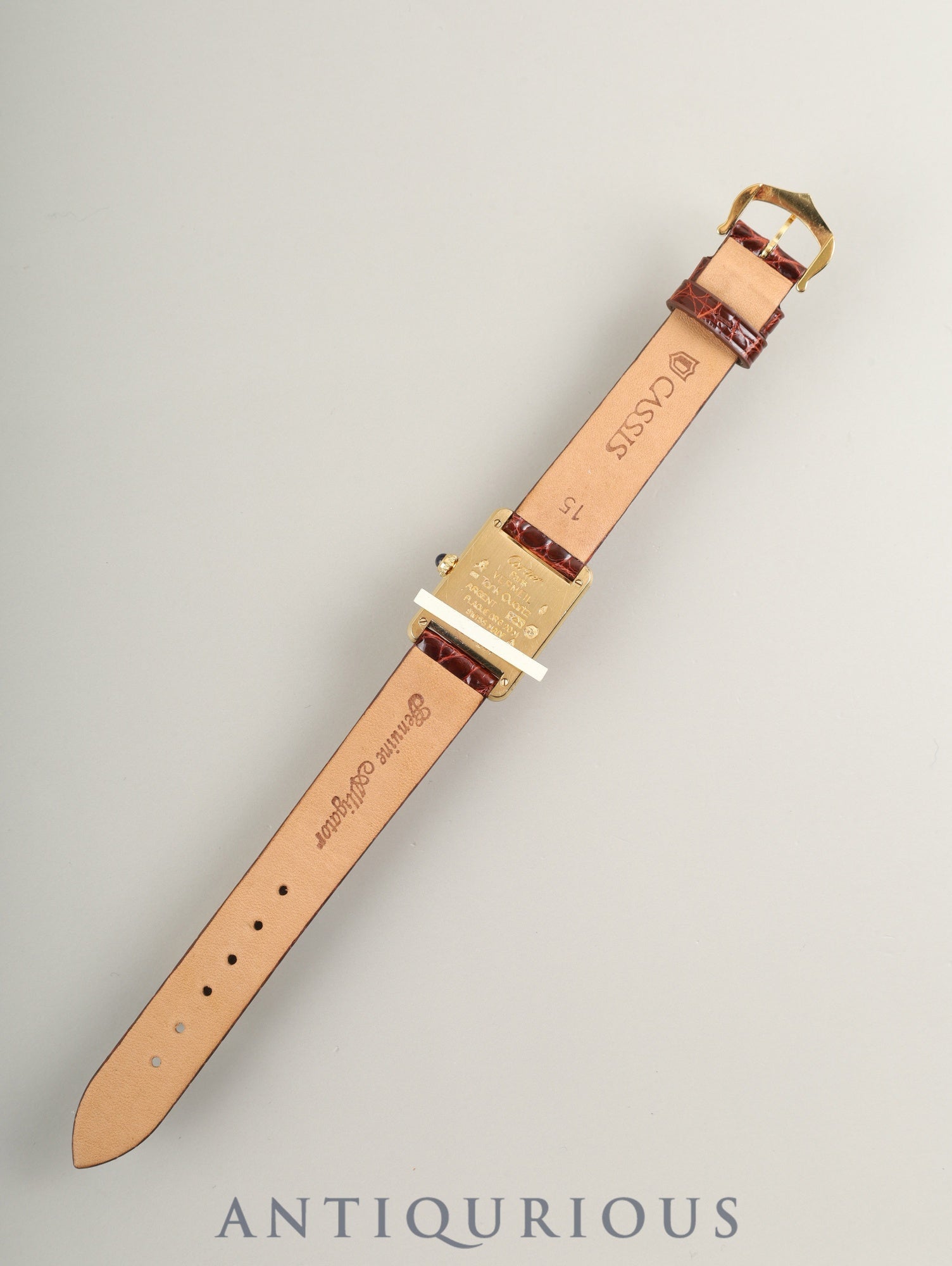 カルティエ マストタンク SM 5057001 クォーツ Cal.057 SV925 革 純正尾錠(GP)アイボリーローマン文字盤(SWISS表記) オーバーホール済み