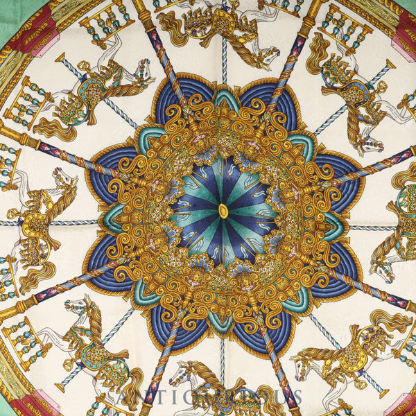 エルメス スカーフ カレ90 遊園地 SILK100%