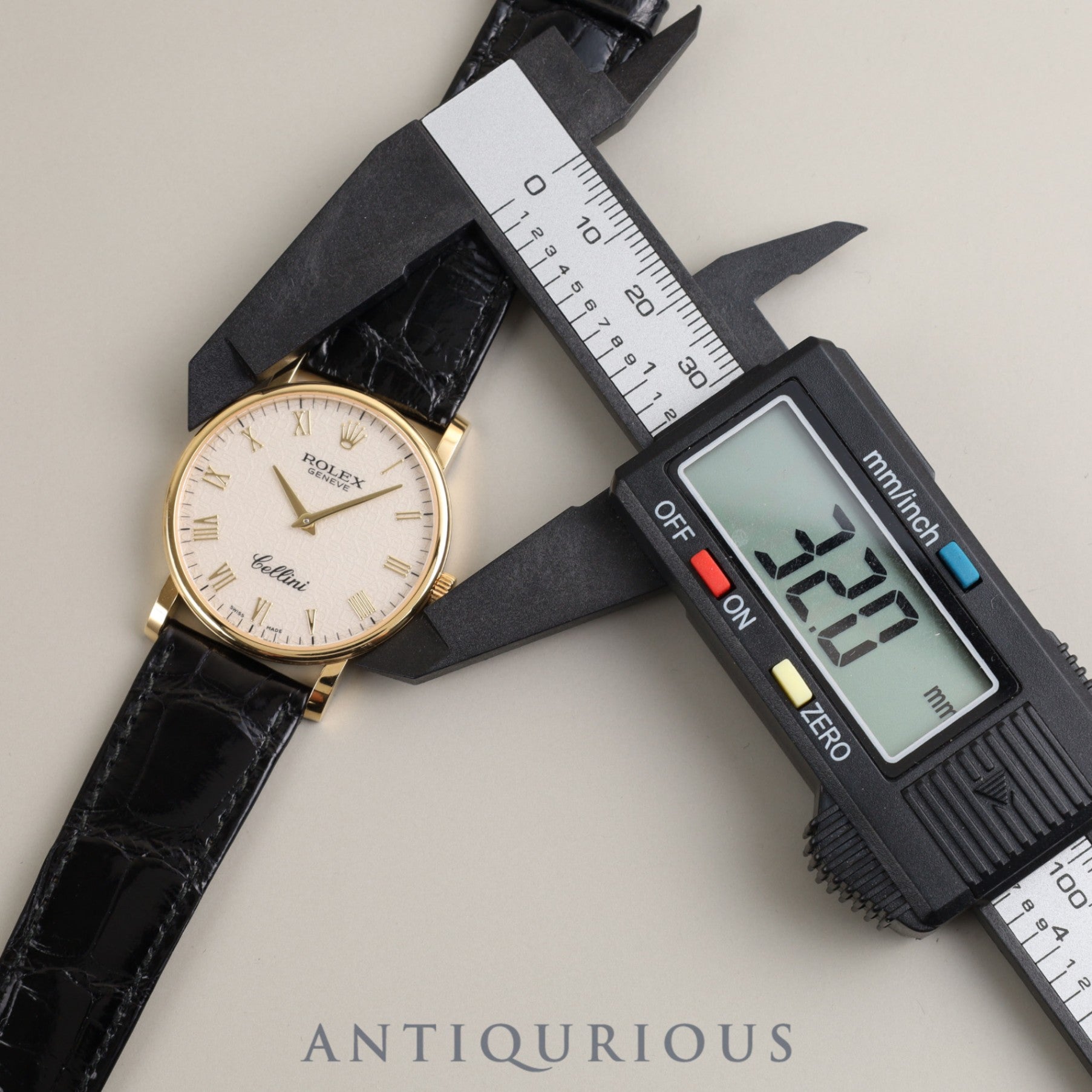 ロレックス チェリーニ 5115/8 手巻き Cal.1602 750YG 純正革ベルト 純正尾錠(750)アイボリー彫コンピューターローマ文字盤 箱 保証書(2015年)