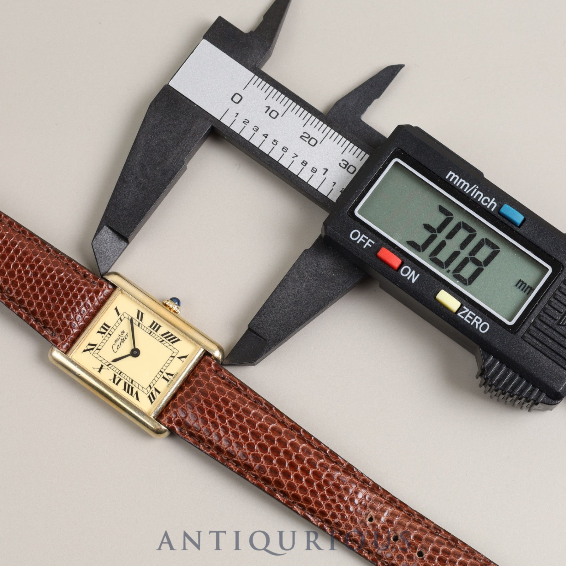 Cartier Must Tank LM Manual winding 925 Leather Genuine buckle (GP) Ivory dial Complete Cartier boutique service completed