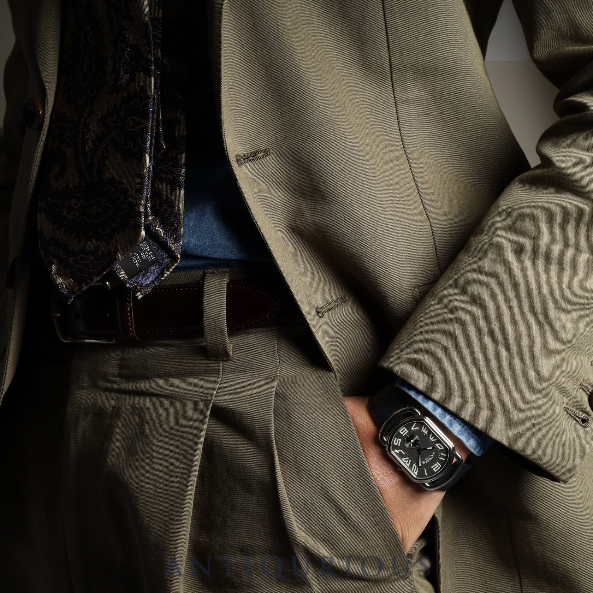 エルメス ラリー RA1.810 クォーツ Cal.980.163 SS 純正革ベルト(□J刻印:2006年) 純正尾錠(SS) グレー文字盤 冊子 オーバーホール済み