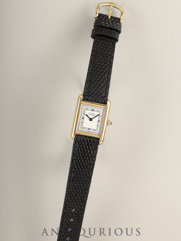 Cartier Must Tank SM 3 66001 Quartz Cal.66 SV925 Leather Original pin buckle (GP) Grey Roman numerals (SWISS表記) Overhauled