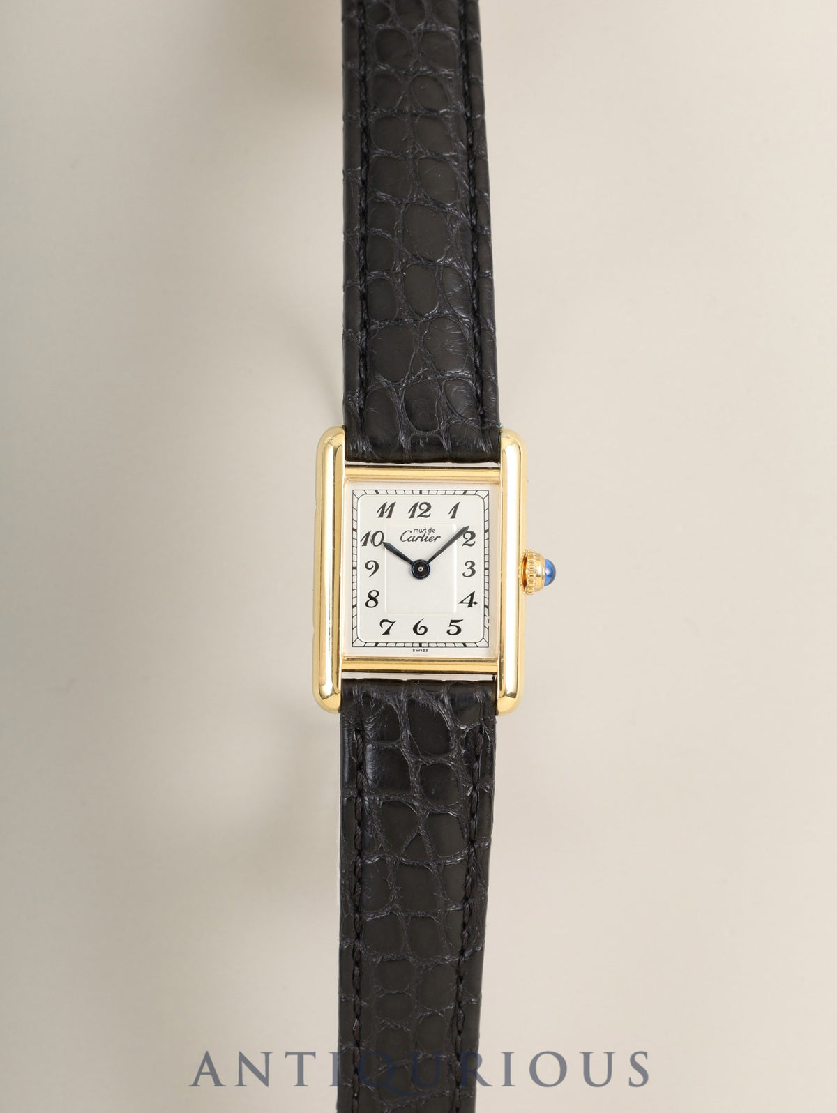 Cartier Must Tank SM 5057001 Quartz Cal.057 SV925 Leather strap Original D-buckle (GP) Arabic numeral dial (SWISS marking) Overhauled and newly polished