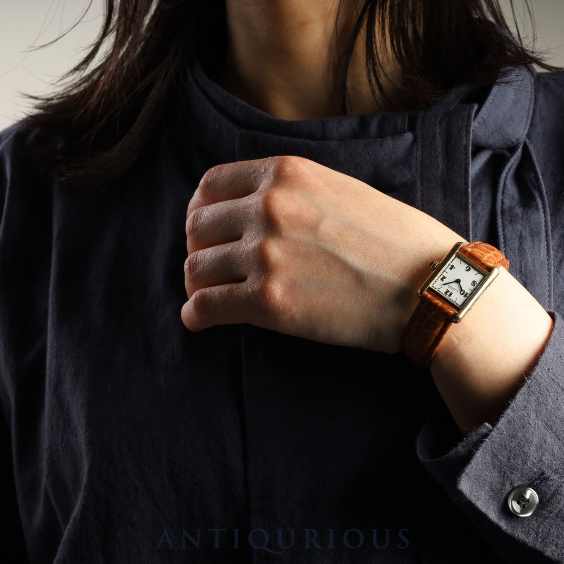 Cartier Must Tank SM 5057001 Quartz SV925 Leather Genuine D Buckle (GP) Arabic CC Dial Complete service (full maintenance) completed at Cartier boutique