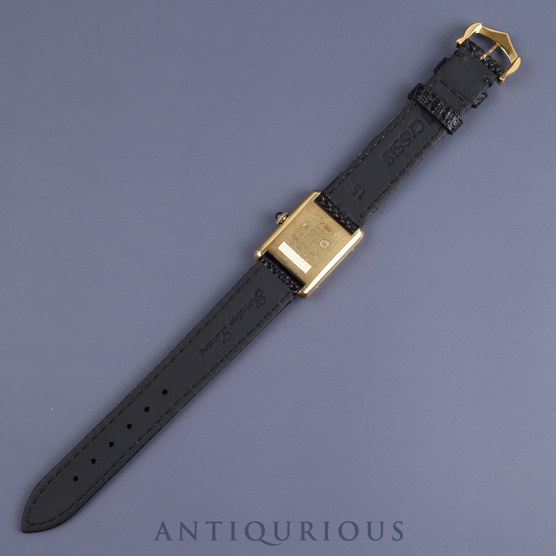 カルティエ マストタンク SM 手巻き Cal.78-1 SV925 革 純正尾錠 (GP) ブラックオニキス文字盤 1976年頃~1980年代初期頃 オーバーホール済み