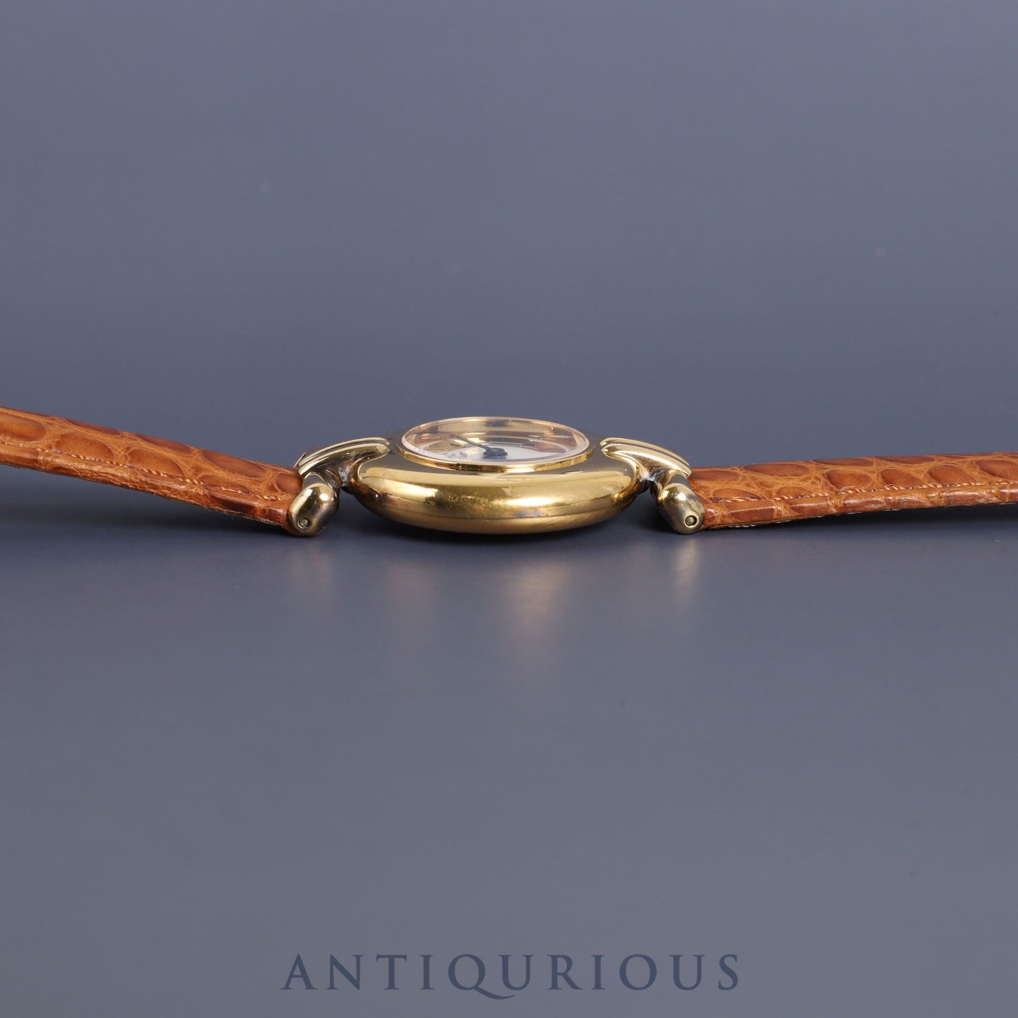 カルティエ マストコリゼ 590002 クォーツ Cal.90.06 SV925 革 純正Dバックル(GP) サイドトリニティ文字盤 オーバーホール済み