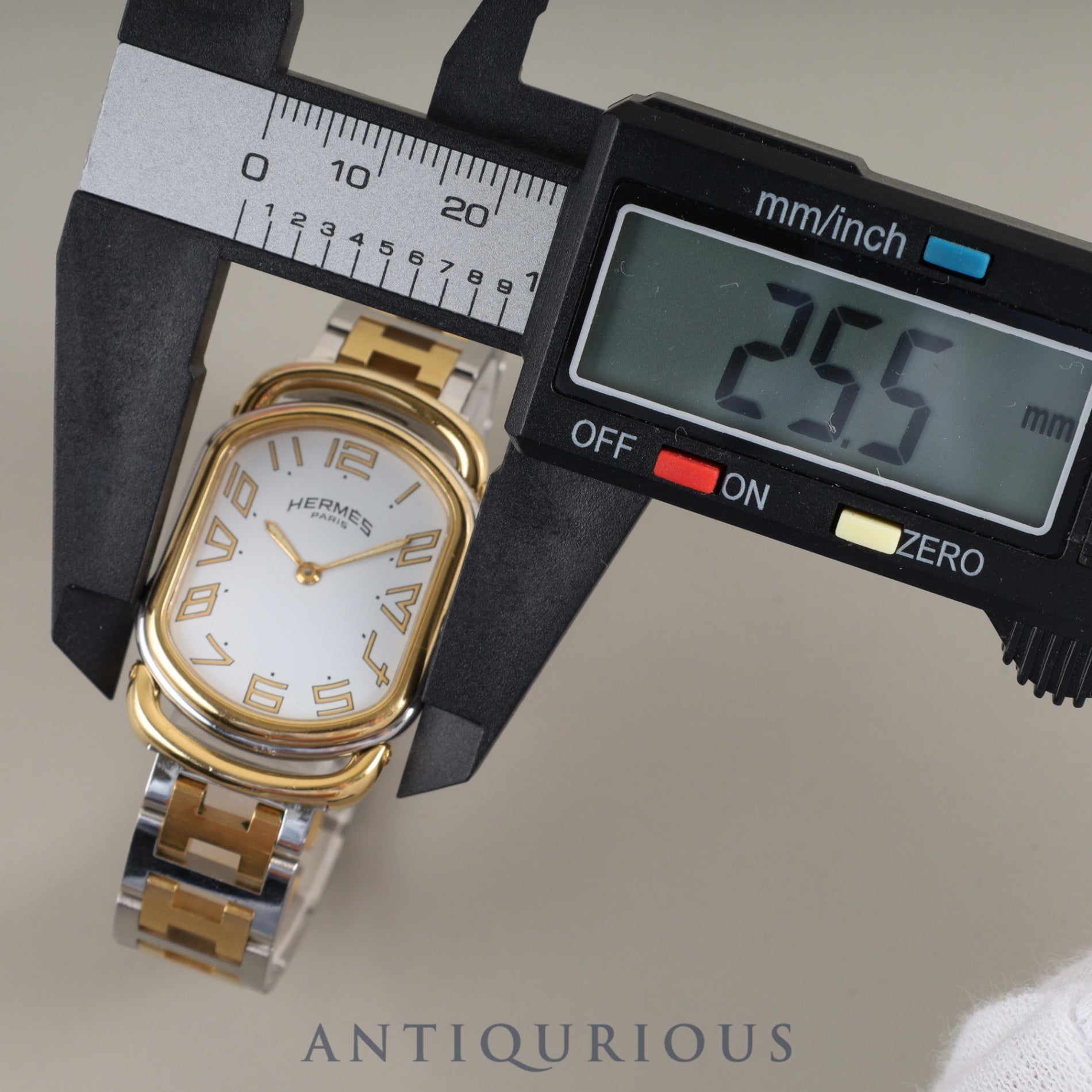Hermes Rally 82.03.76 Quartz Cal.256.041 SS/GP SS/GP White Roman Dial Overhauled
