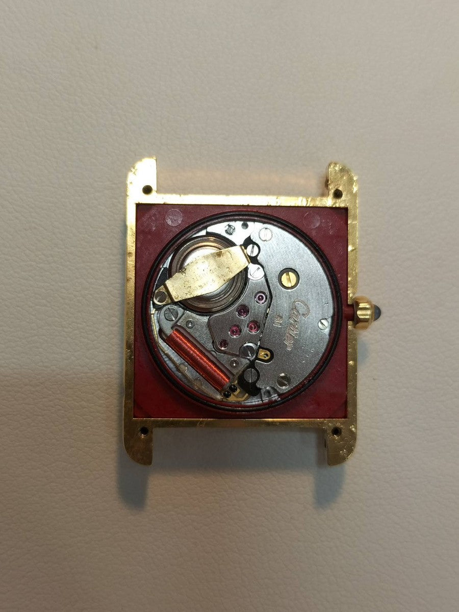 カルティエ マストタンク LM 6 81006 クォーツ Cal.81 SV925 革 純正尾錠(GP) シルバー飛びローマン文字盤 オーバーホール済み