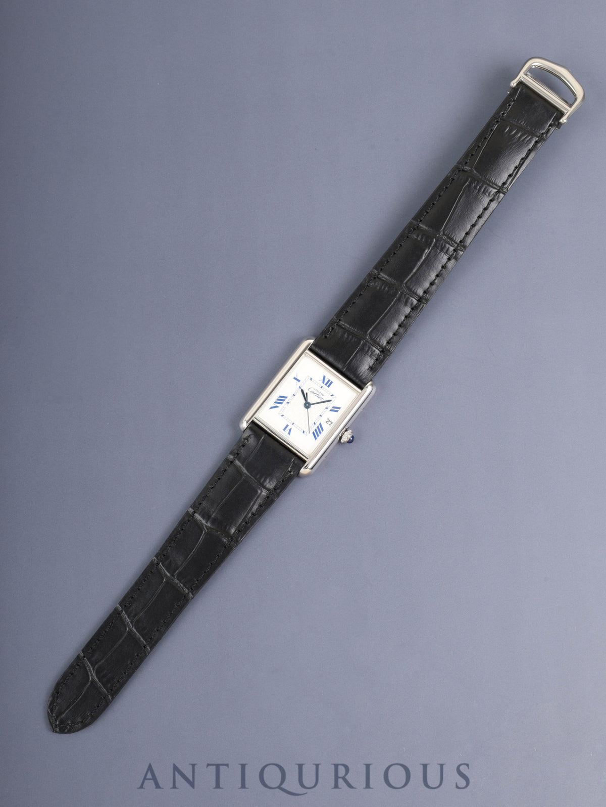 カルティエ マストタンク GM(XL) W1014154 / 2414 クォーツ Cal.-687 SV925 革 純正Dバックル(SS)ホワイト飛びローマン文字盤(SWISS MADE表記)保証書(2002年)オーバーホール済み