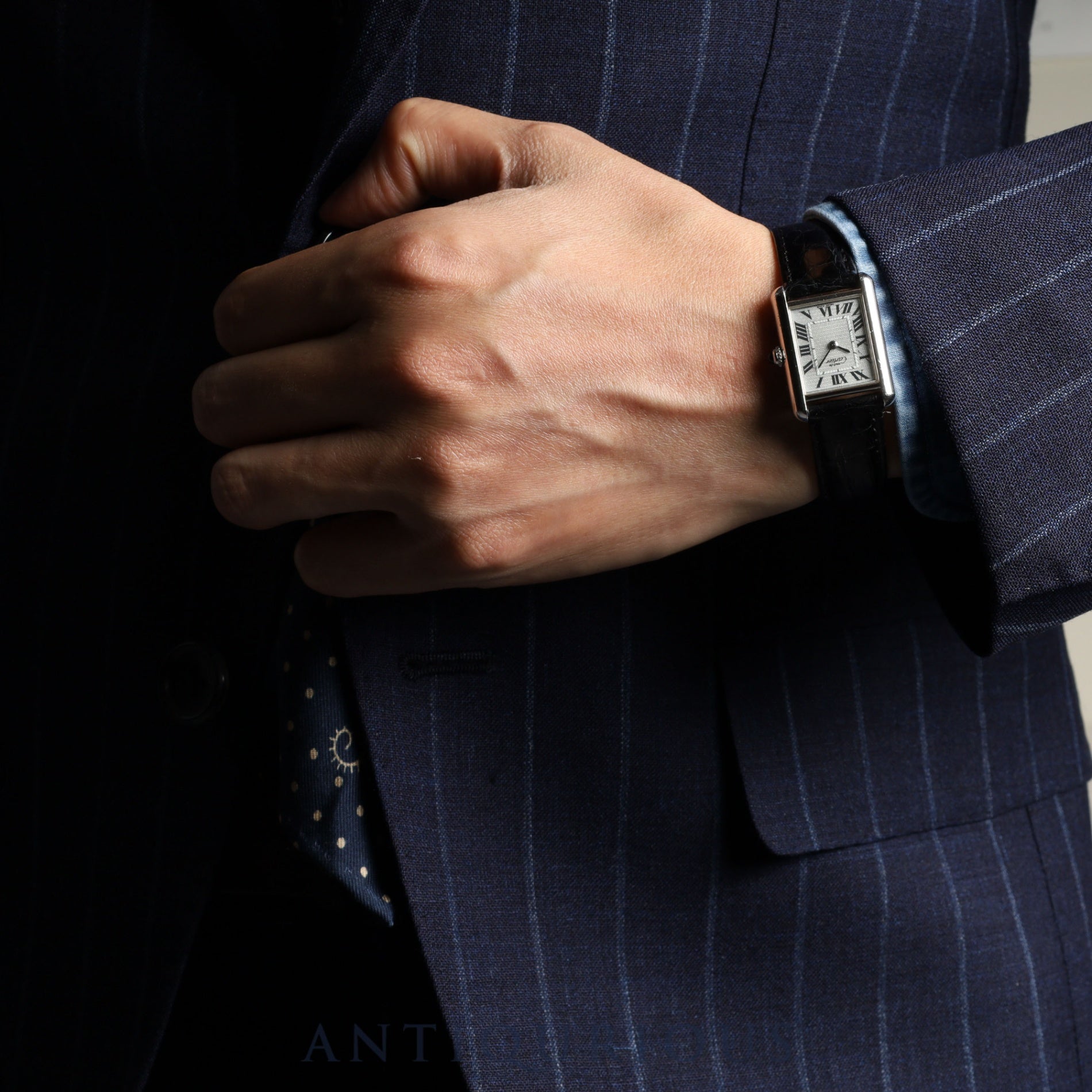 Cartier Must Tank MM 2416 Quartz Cal.057 SV925 Leather Genuine D Buckle (SS) Silver Roman Dial Overhauled