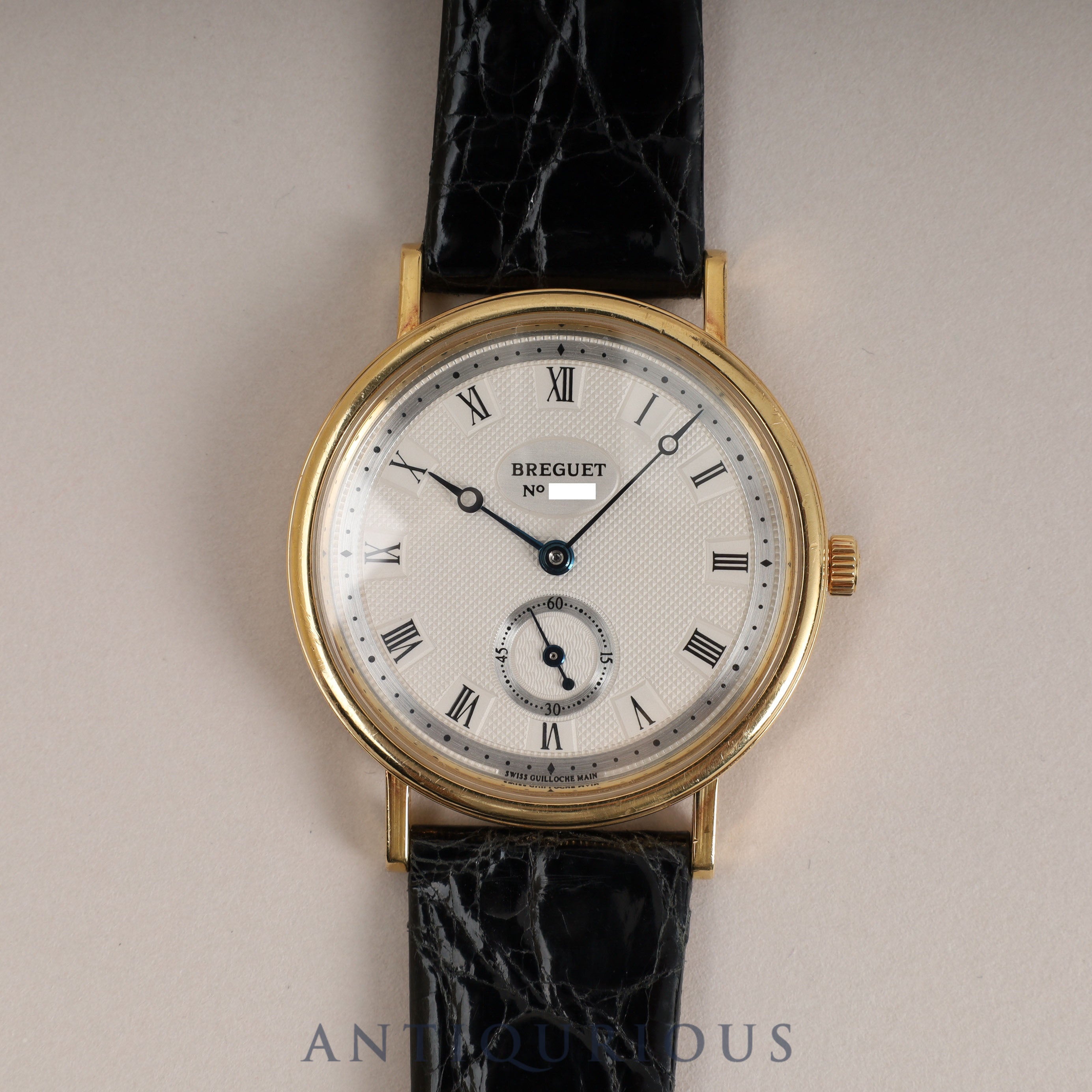 ブレゲ 3917 クラシック 3917 手巻き Cal.818/5 750YG 革 純正尾錠(750YG)シルバー文字盤 箱